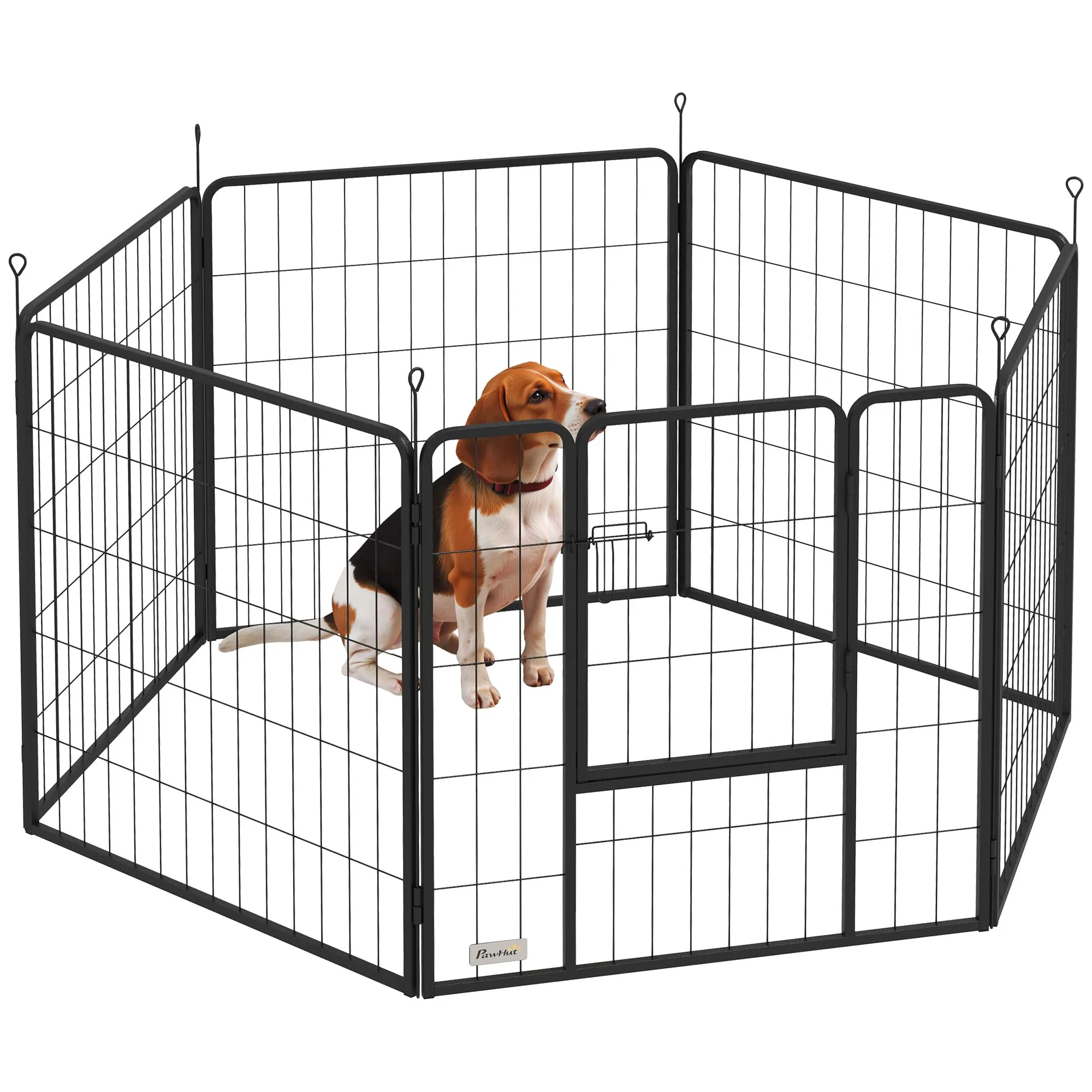 PawHut Recinto per Cani Media Taglia 6 Pannelli 80x80cm Grigio - immagine 1