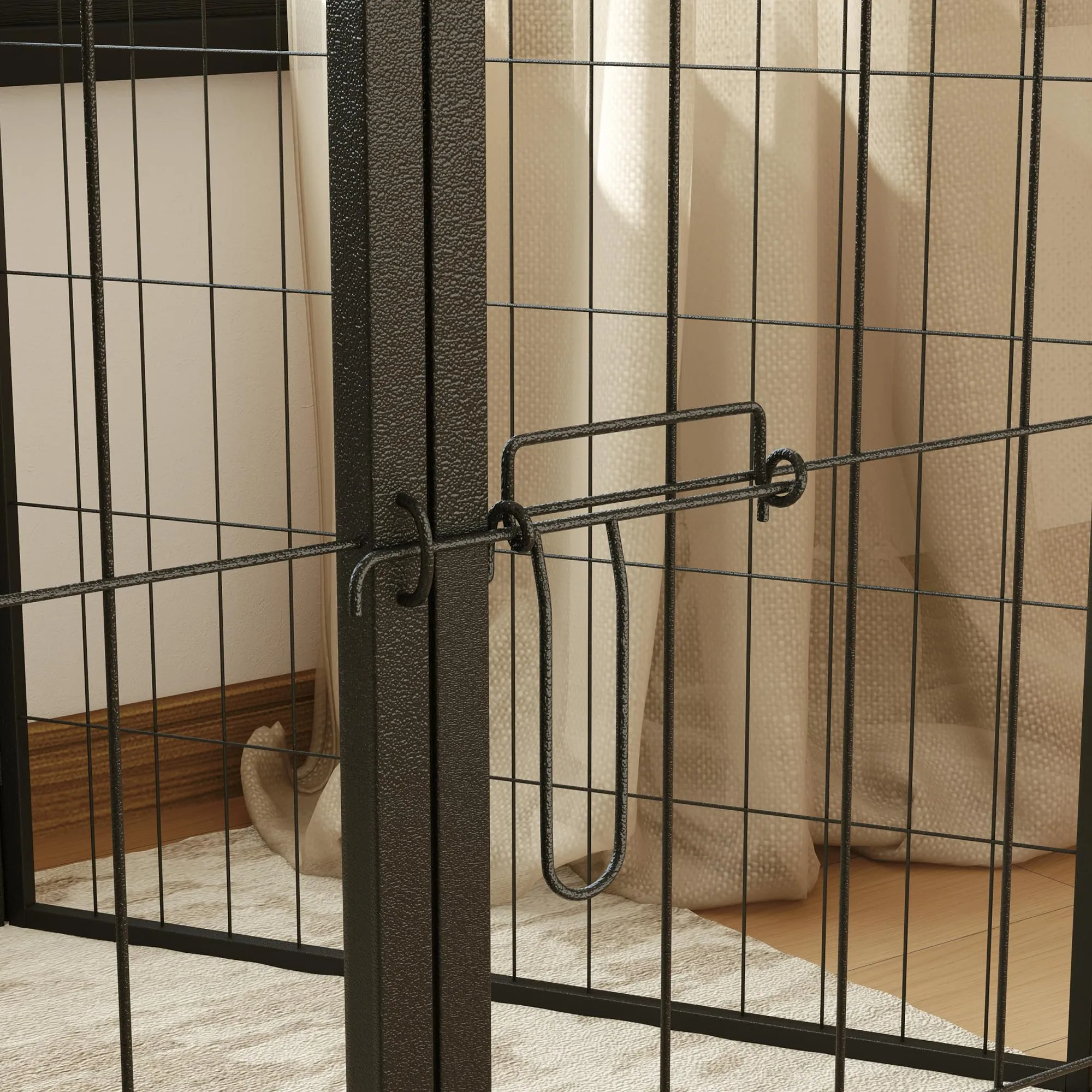 PawHut Recinto per Cani Media Taglia 6 Pannelli 80x80cm Grigio - immagine 9
