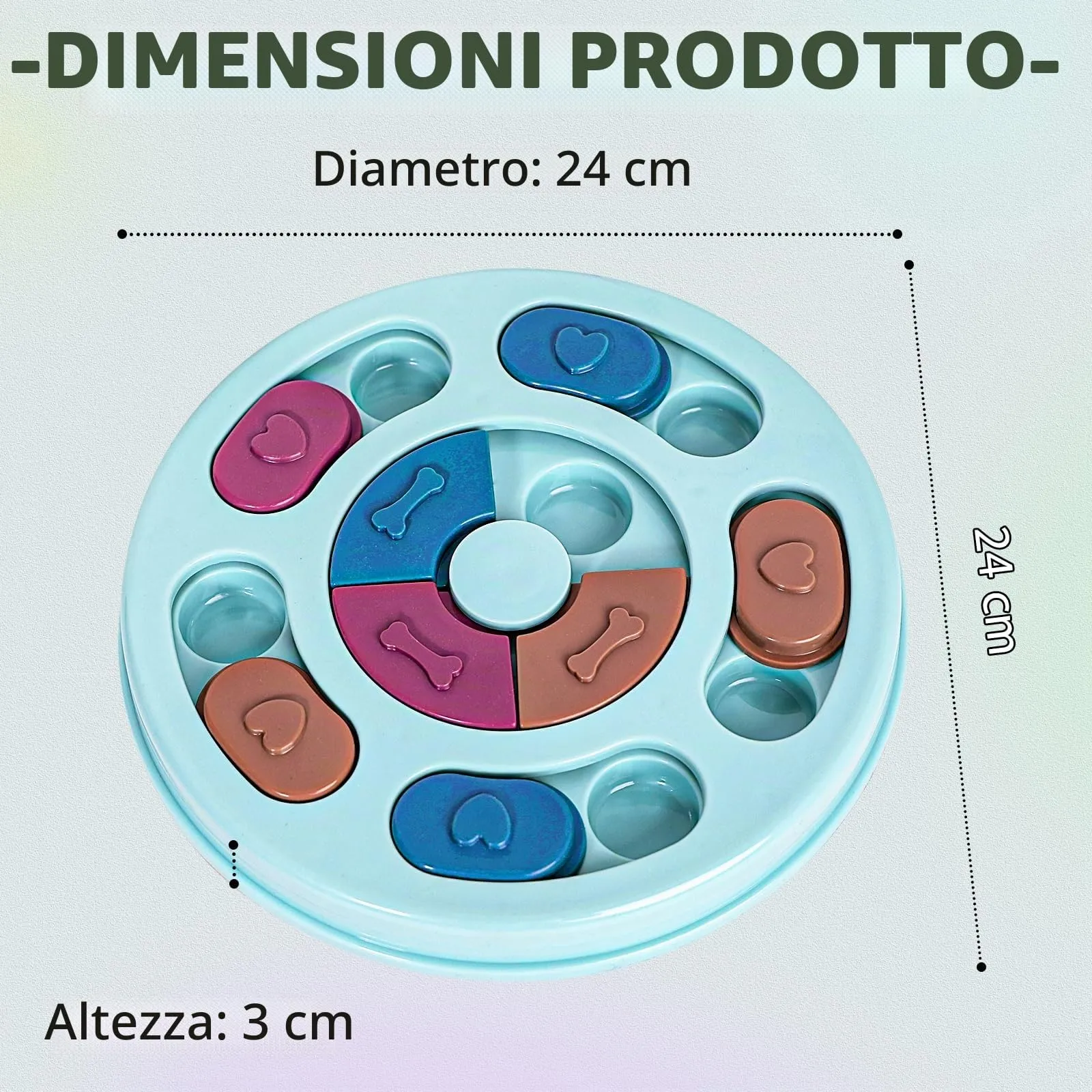 TRIGRAND Puzzle Interattivo per Cani, Slow Feeder per Stimolazione Mentale e Ansia, Lavabile, Blu - immagine 6