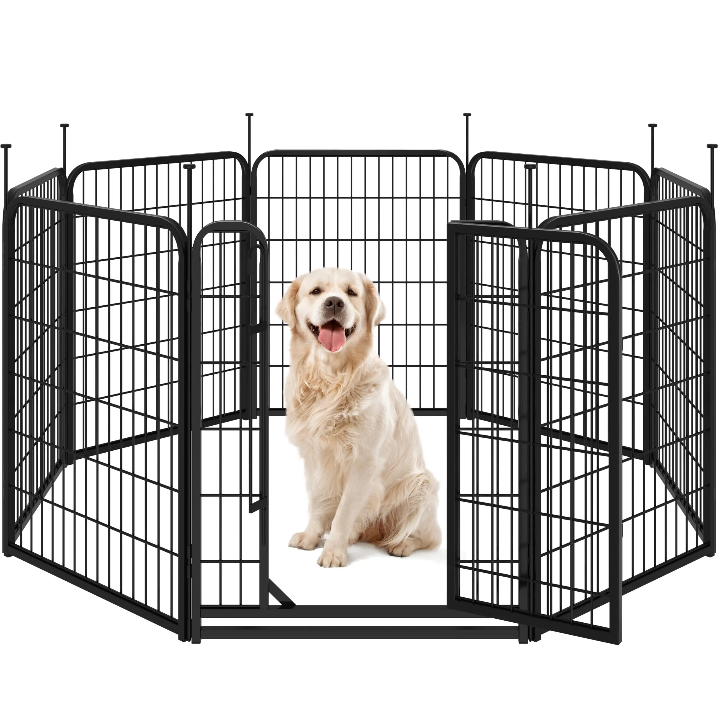 Yaheetech Recinto per Cani da Interno e Esterno, 8 pezzi, 65 x 80 cm, Nero - immagine 1