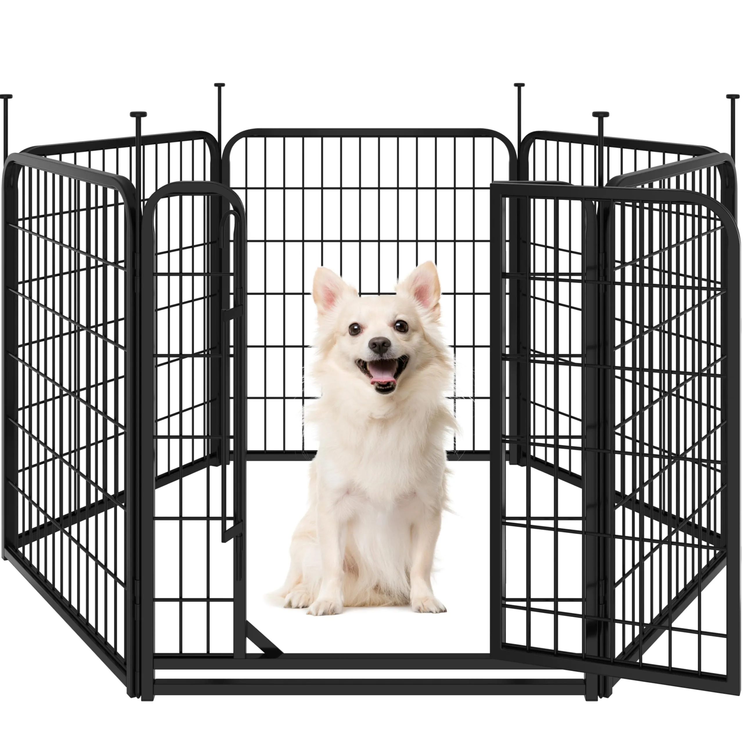 Yaheetech Recinto per Cani da Interno e Esterno, 6 Pezzi, 65 x 80 cm, Nero - immagine 1