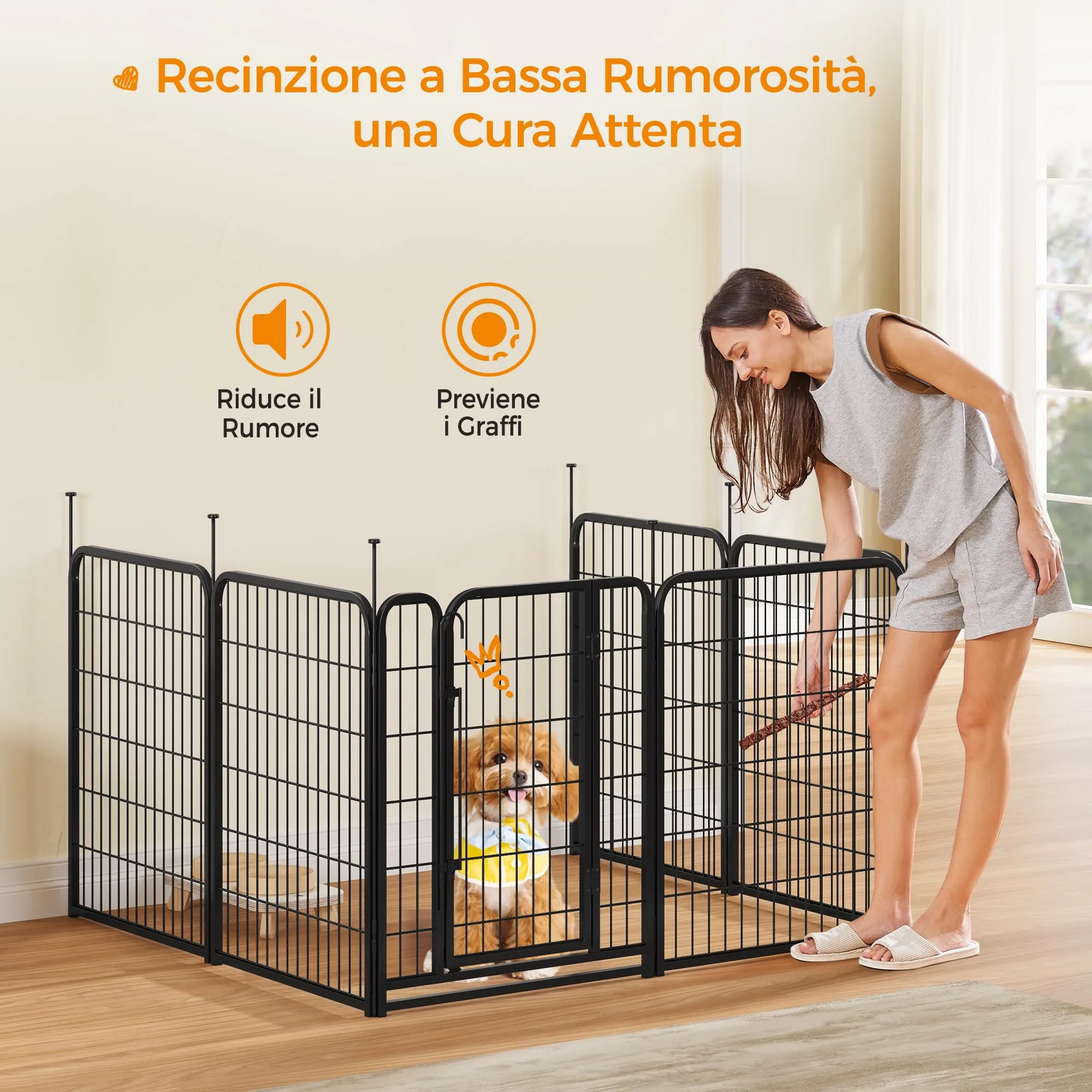 Yaheetech Recinto per Cani da Interno e Esterno, 6 Pezzi, 65 x 80 cm, Nero - immagine 6