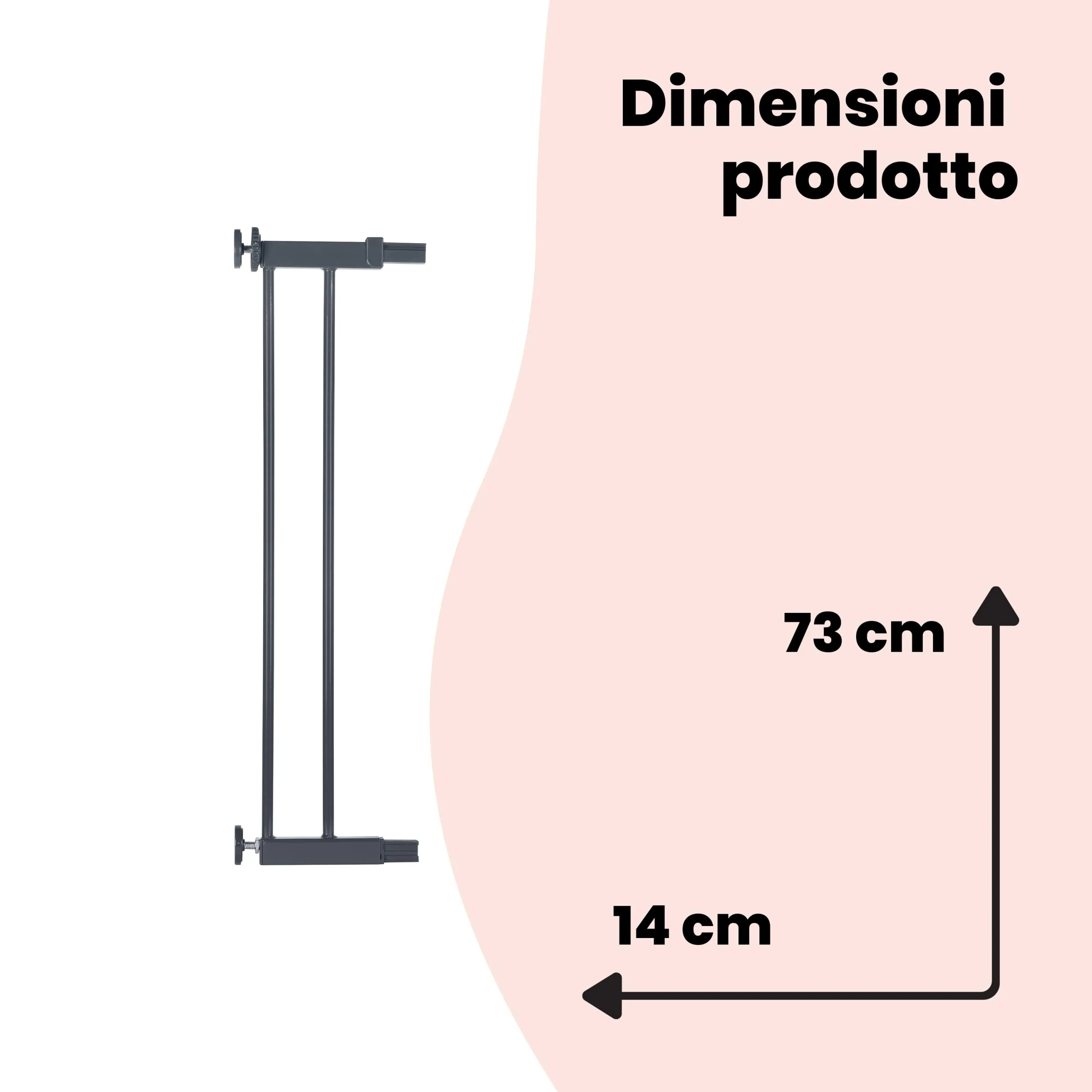 Safety 1st Estensione Cancelletto Sicurezza Bambini 14 cm per Securetech, Easy Close Metal, Auto Close e Flat Step, Nero - immagine 6