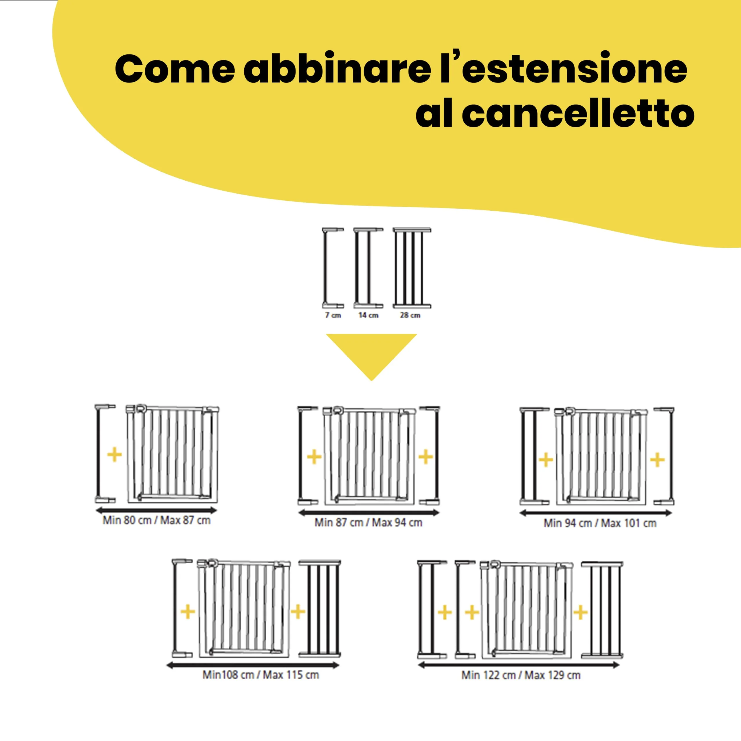 Safety 1st Estensione Cancelletto Sicurezza Bambini 7 cm per Securetech, Easy Close Metal, Auto Close e Flat Step, Nero - immagine 5