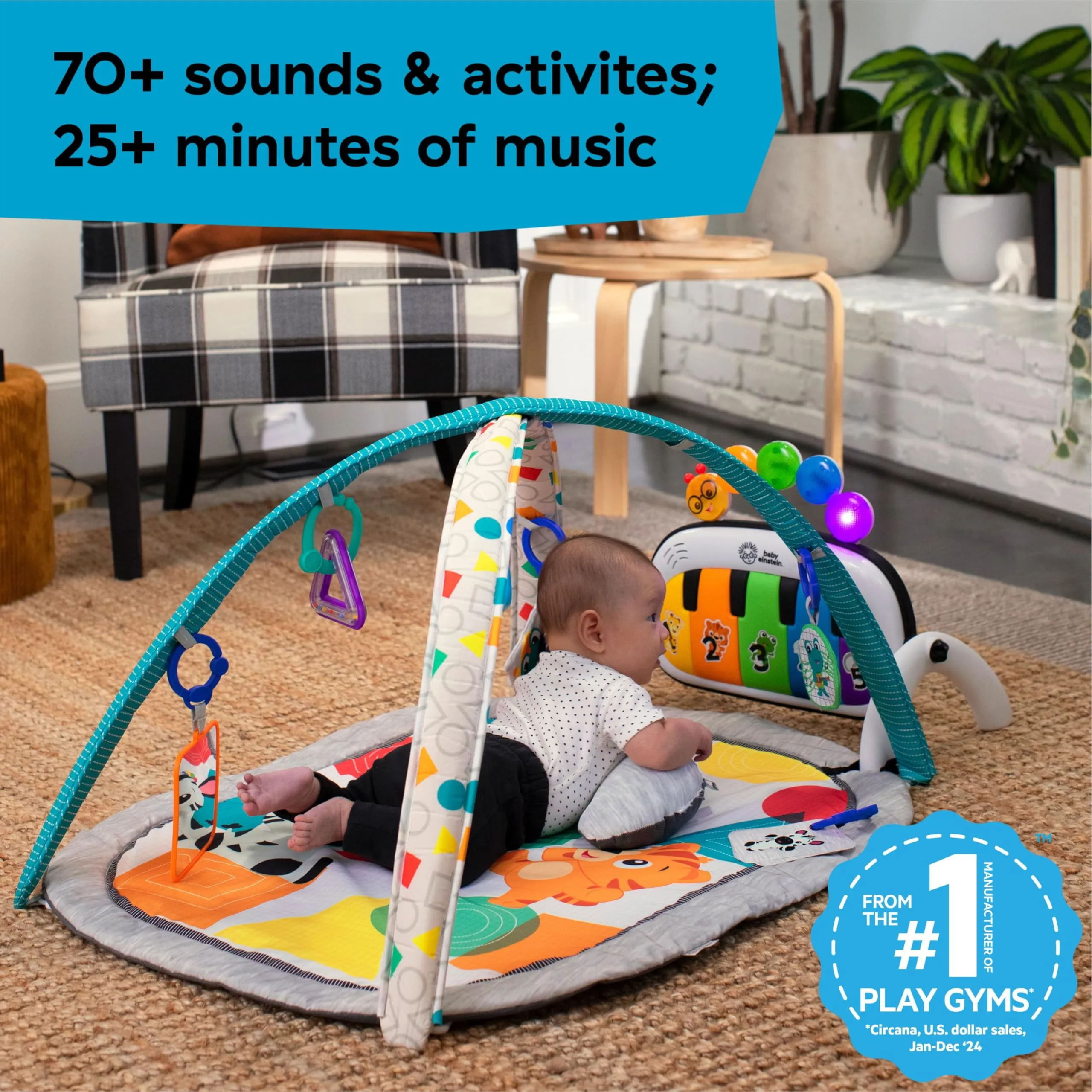Baby Einstein Palestrina Musicale Kickin' Tunes 4in1 con Pianoforte, 70+ Suoni, Luci e 7 Giocattoli Rimovibili - immagine 7