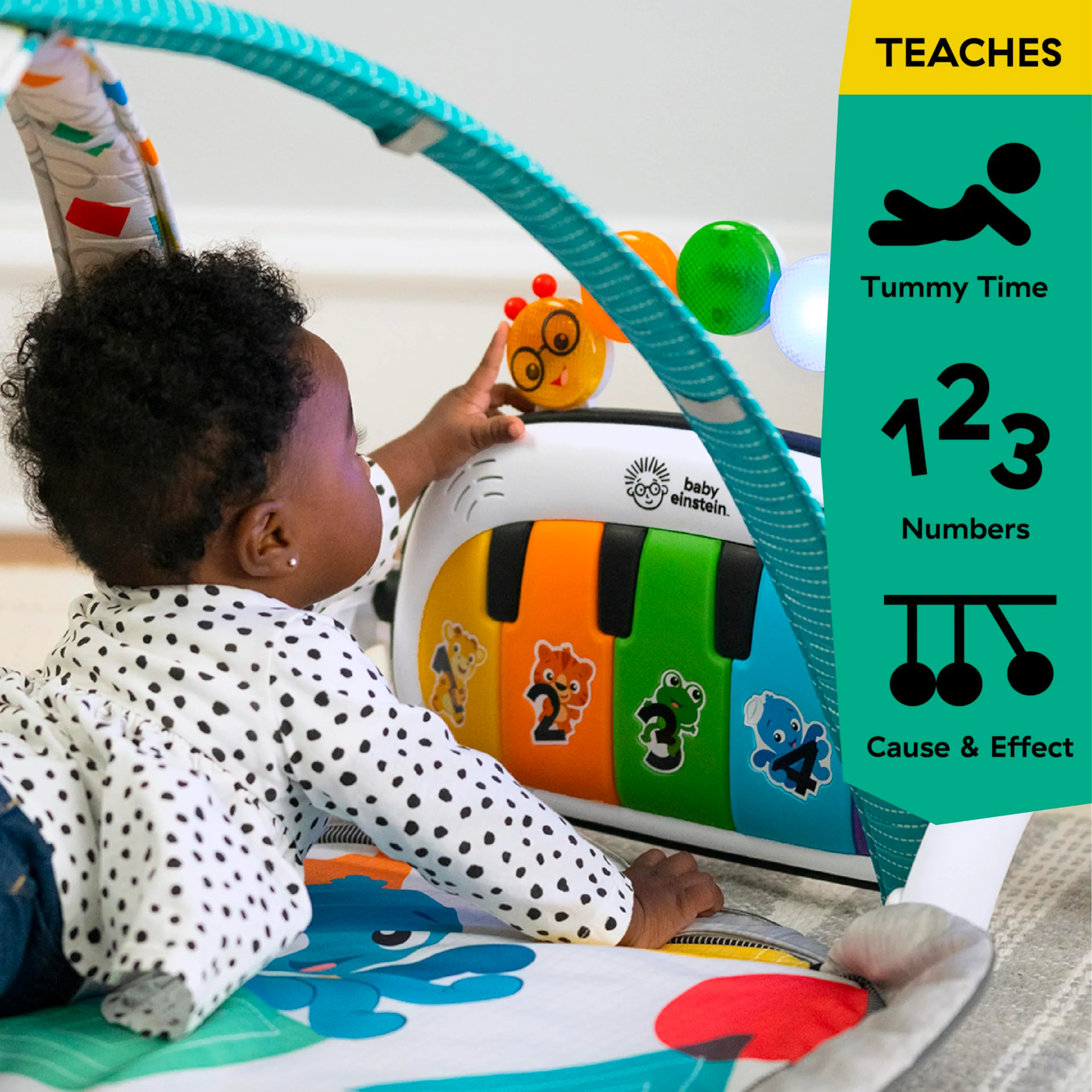 Baby Einstein Palestrina Musicale Kickin' Tunes 4in1 con Pianoforte, 70+ Suoni, Luci e 7 Giocattoli Rimovibili - immagine 10