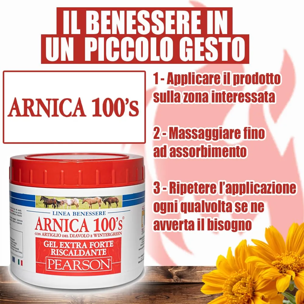Arnica 100's Gel Extraforte Riscaldante per Cavalli Pearson, 500 ml - immagine 5