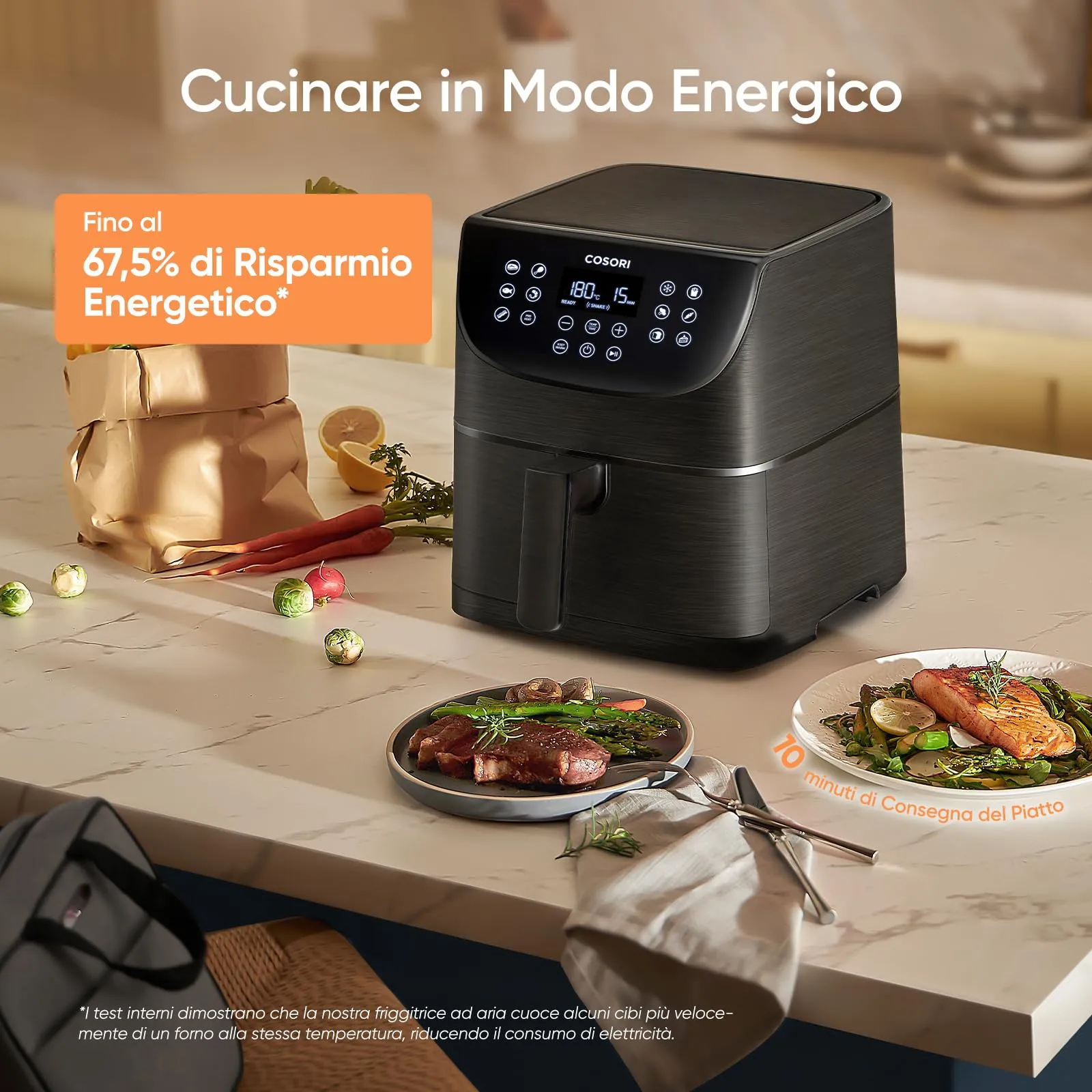 Cosori Friggitrice ad Aria CP158-AF, 5,7 L, 13 Funzioni, 1700W, Nero - immagine 2