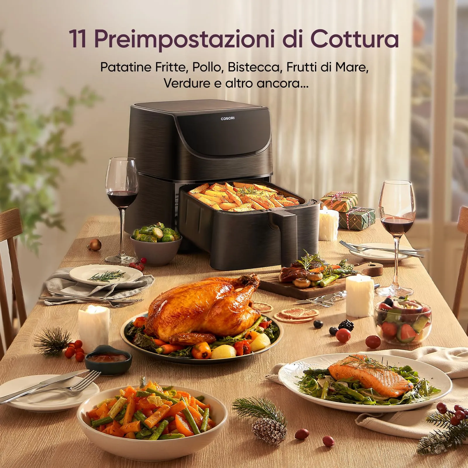 Cosori Friggitrice ad Aria CP158-AF, 5,7 L, 13 Funzioni, 1700W, Nero - immagine 5