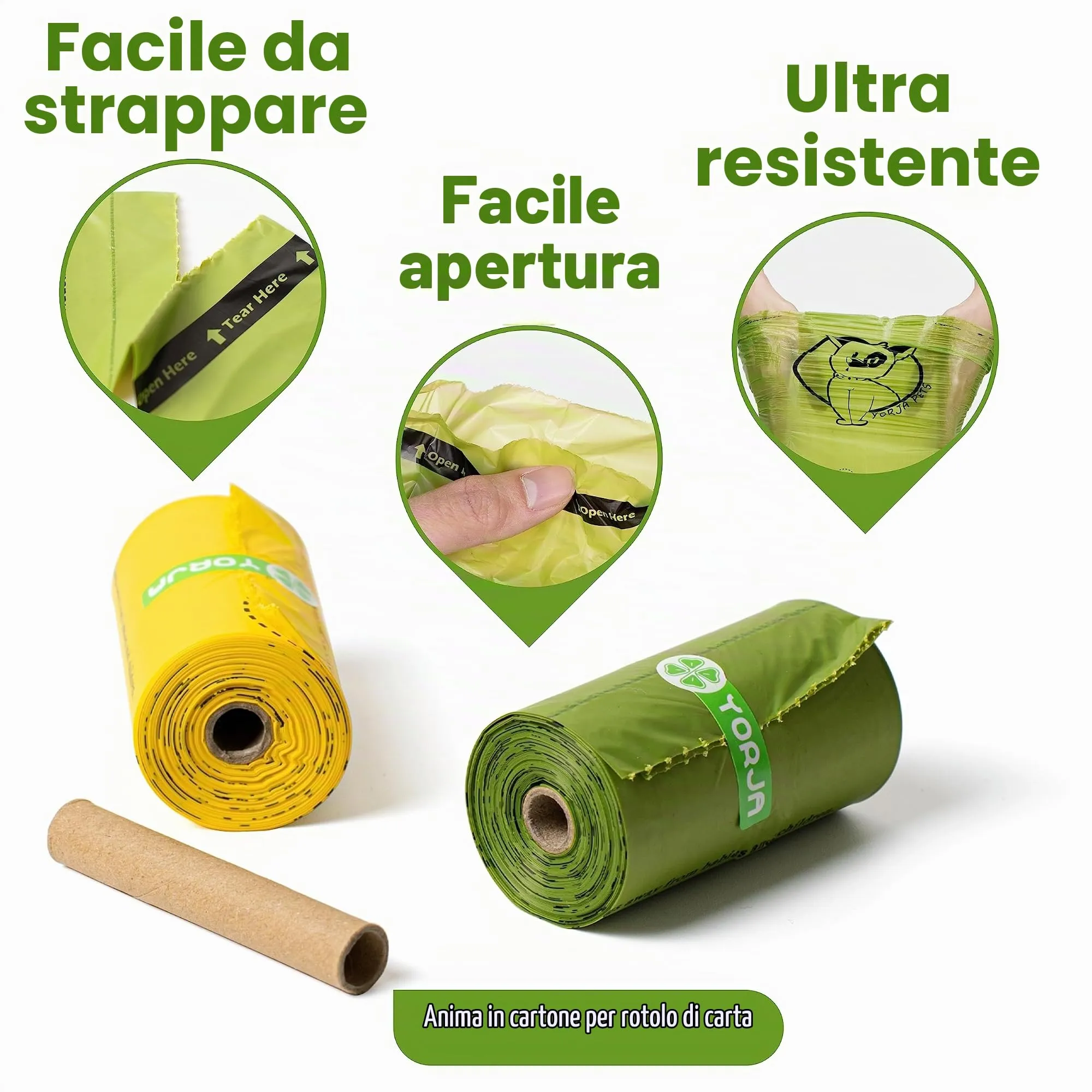 YORJA Sacchetti Igienici per Cani con Dispenser, 38% bio-based, 510 pezzi - immagine 3