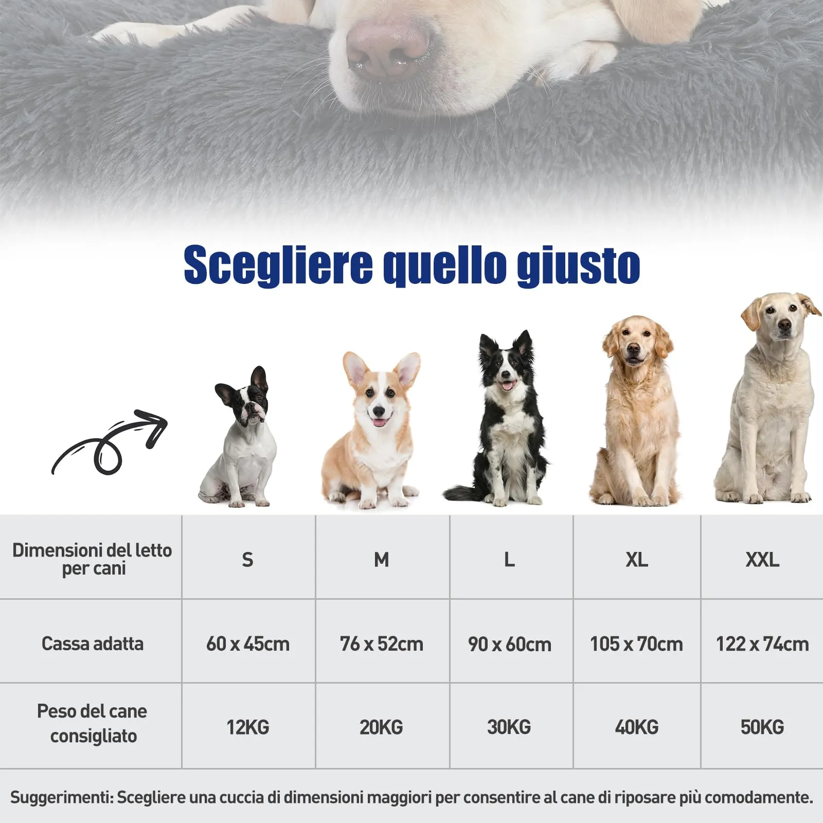 KSIIA Cuscino per Cani, 90x60cm, Base Antiscivolo, Lavabile in Lavatrice, Grigio scuro - immagine 2