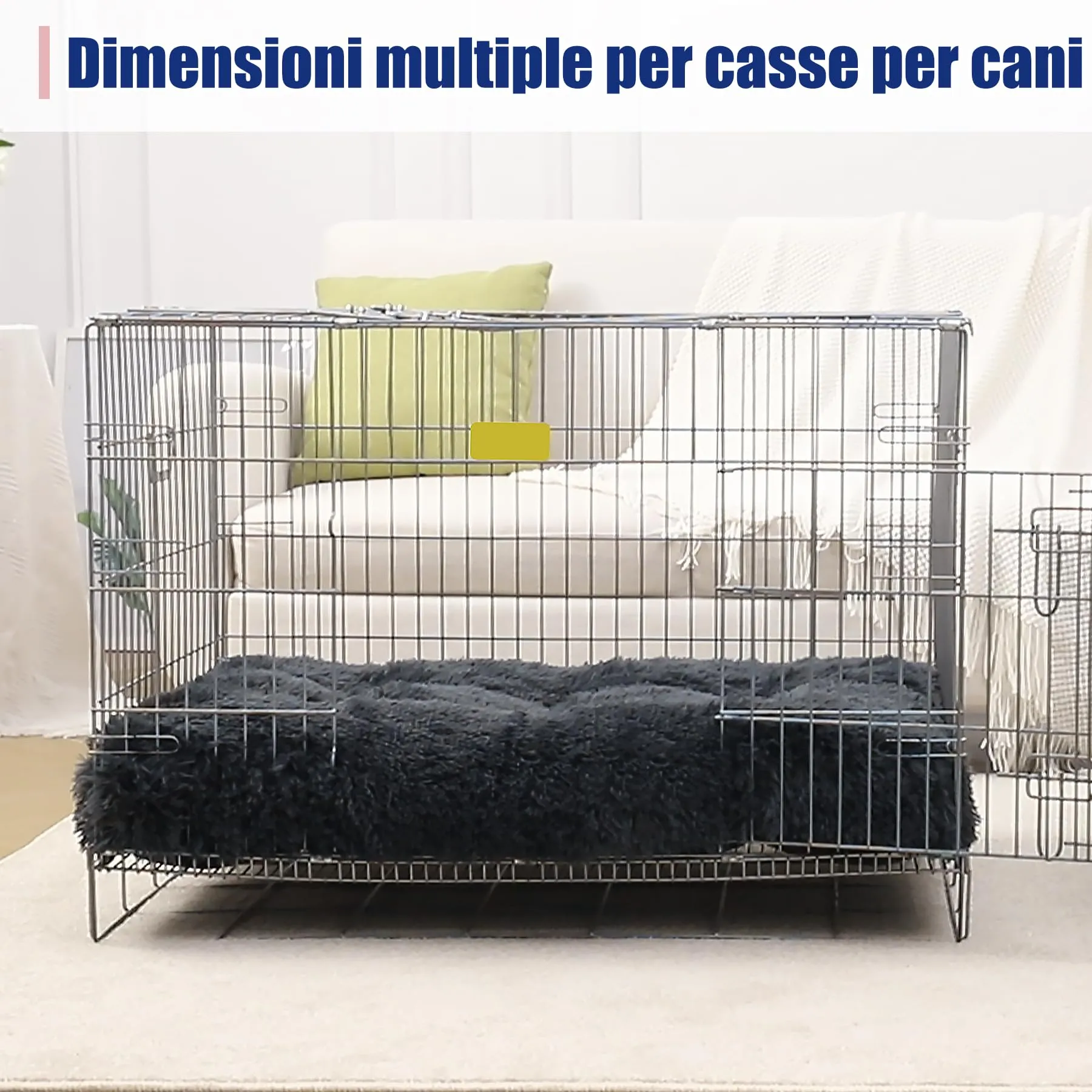 KSIIA Cuscino per Cani, 90x60cm, Base Antiscivolo, Lavabile in Lavatrice, Grigio scuro - immagine 7