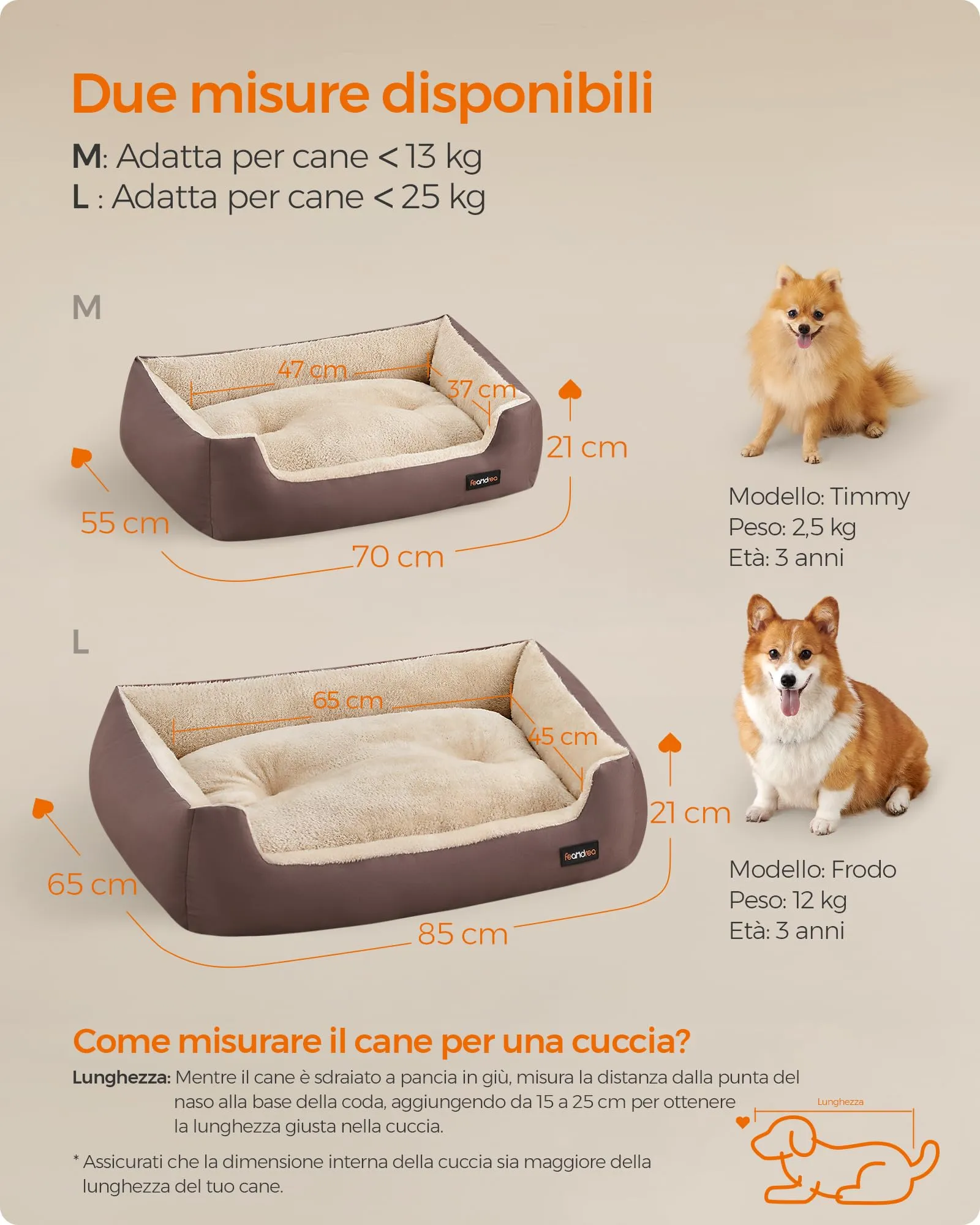 Feandrea Cuccia Cane Interno con Tappeto Rimovibile e Reversibile, 85 x 65 x 21 cm, Marrone Caffè + Beige Sabbia - immagine 7