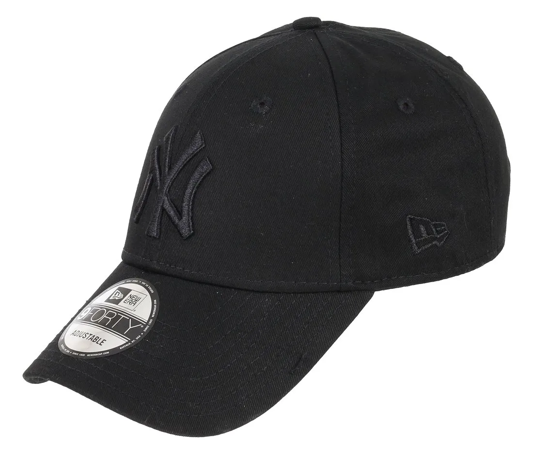 New Era New York Yankees 9forty Adjustable Cap League Essential Black on Black - One Size - immagine 1
