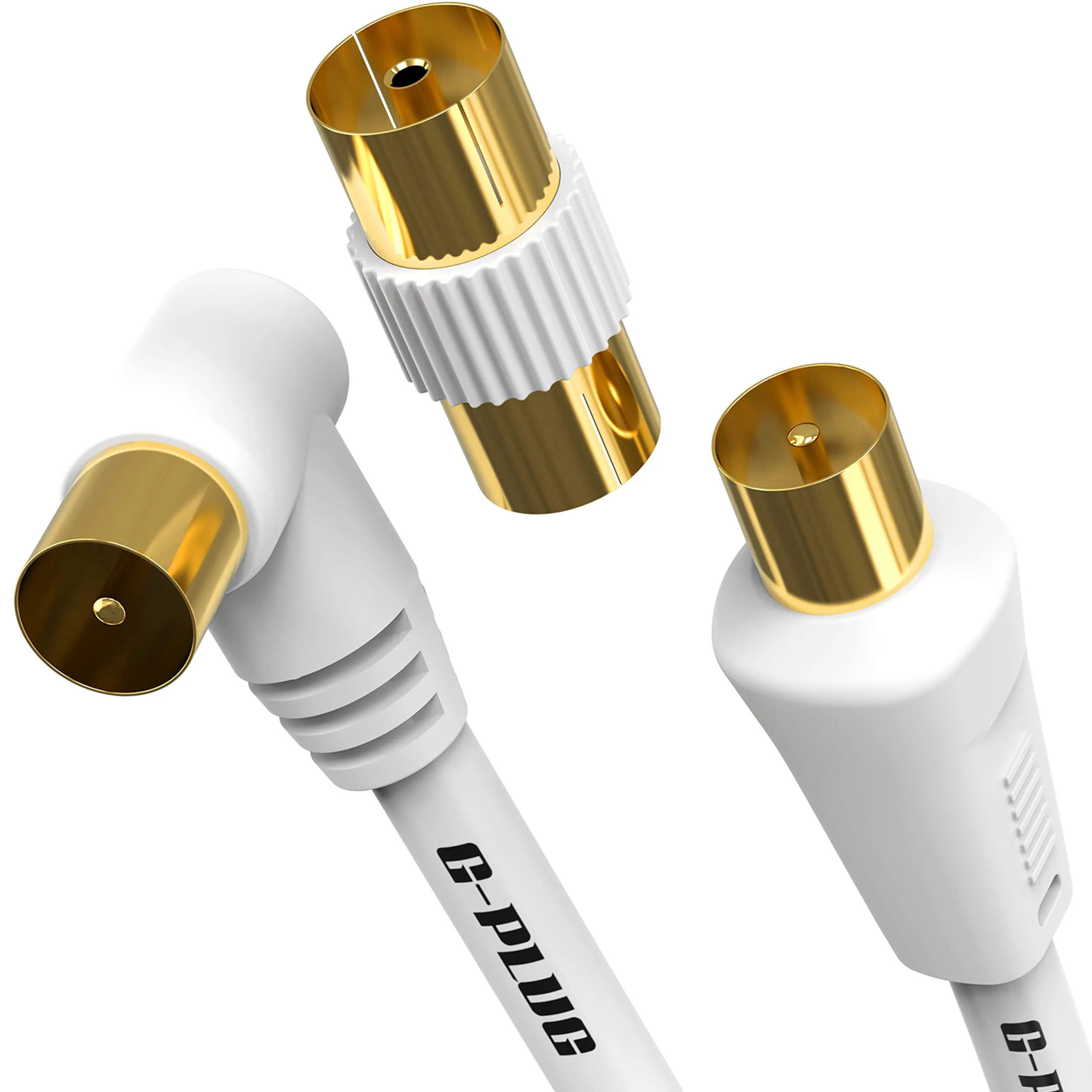 G-PLUG Cavo Antenna TV Maschio-Maschio 5m, Prolunga Cavo Coassiale Bianco GD-AER-5M - immagine 1