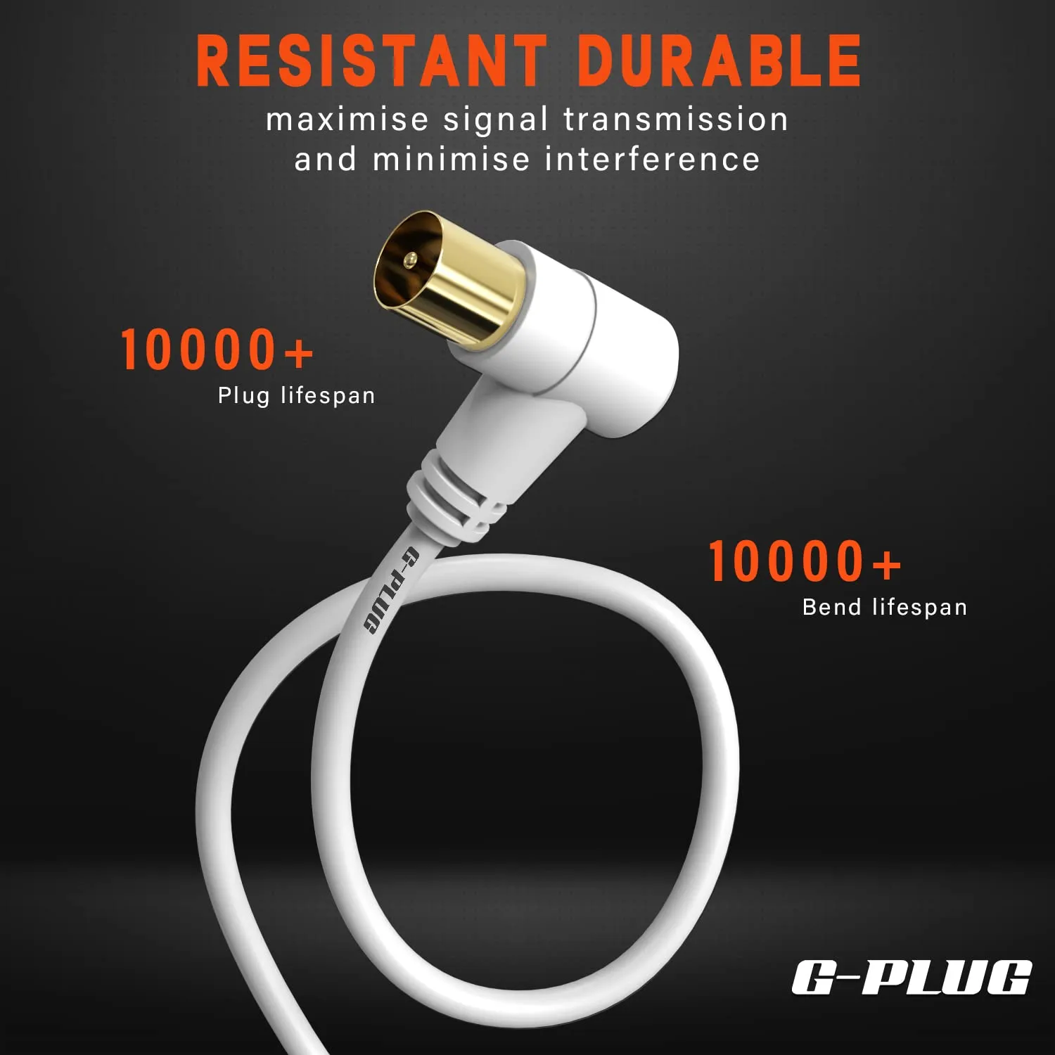 G-PLUG Cavo Antenna TV Maschio-Maschio 5m, Prolunga Cavo Coassiale Bianco GD-AER-5M - immagine 6