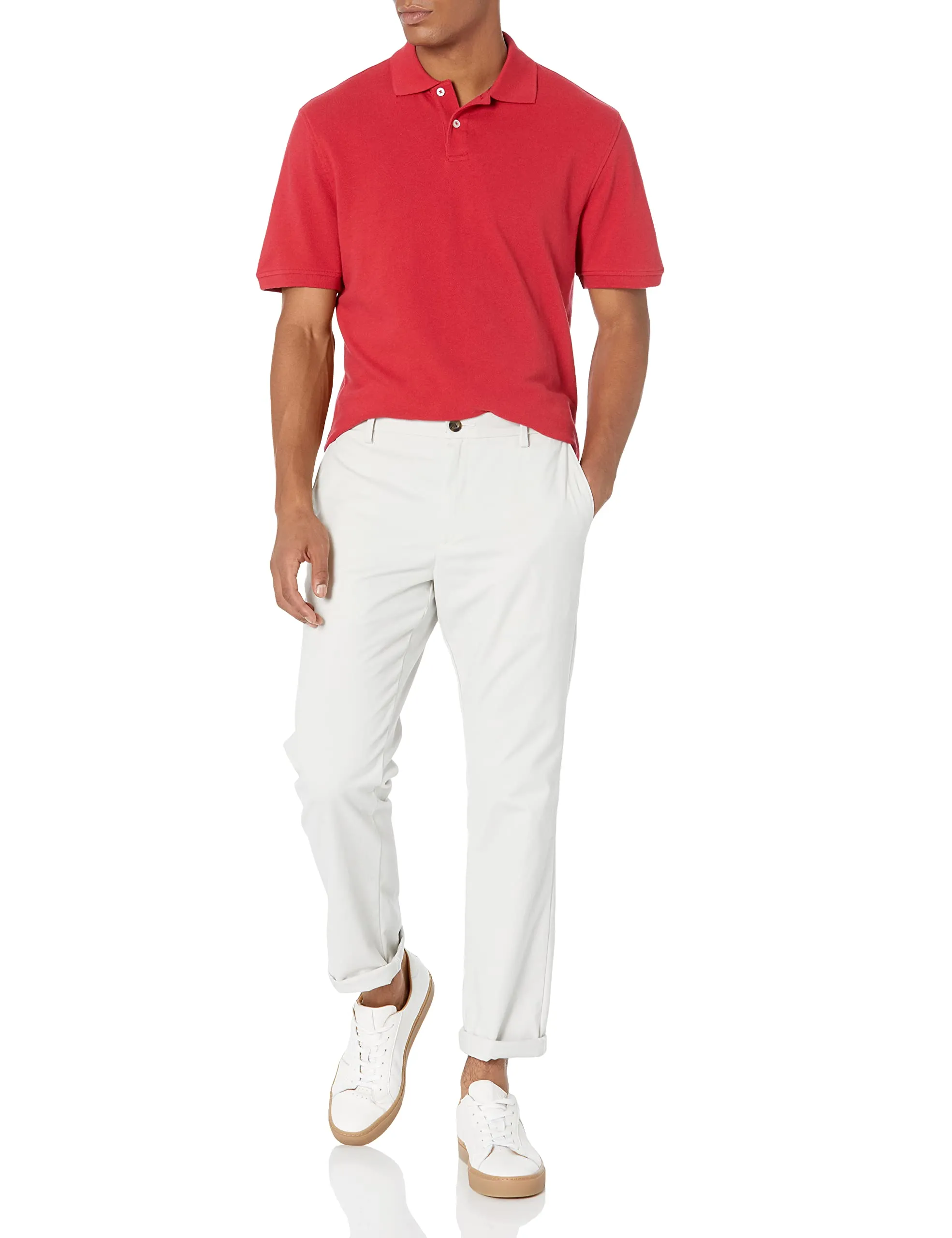 Amazon Essentials Polo in Piqué di Cotone Slim Uomo, Rosso, XXL - immagine 5