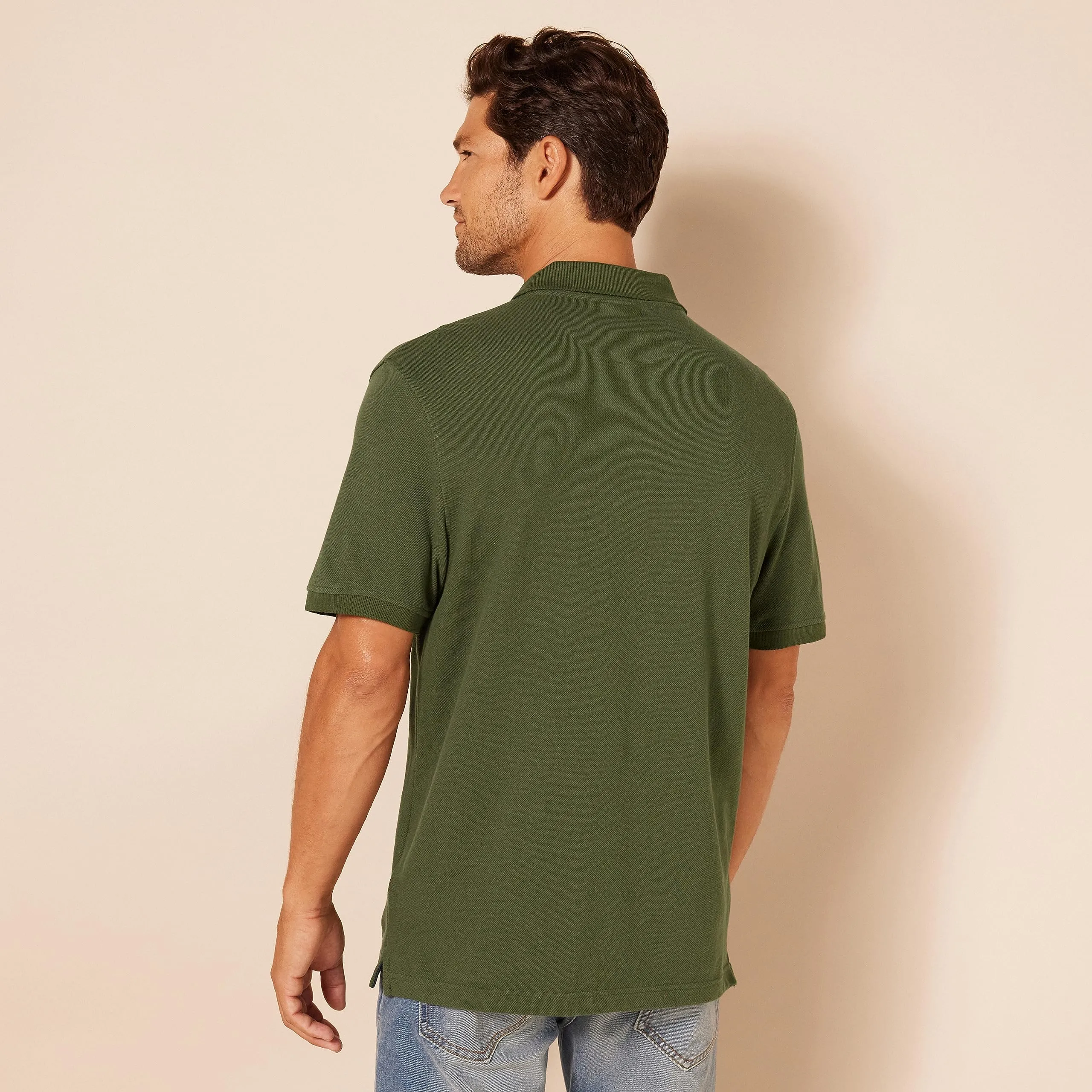 Amazon Essentials Polo in Piqué di Cotone Slim Uomo, Verde Oliva, XXL - immagine 3