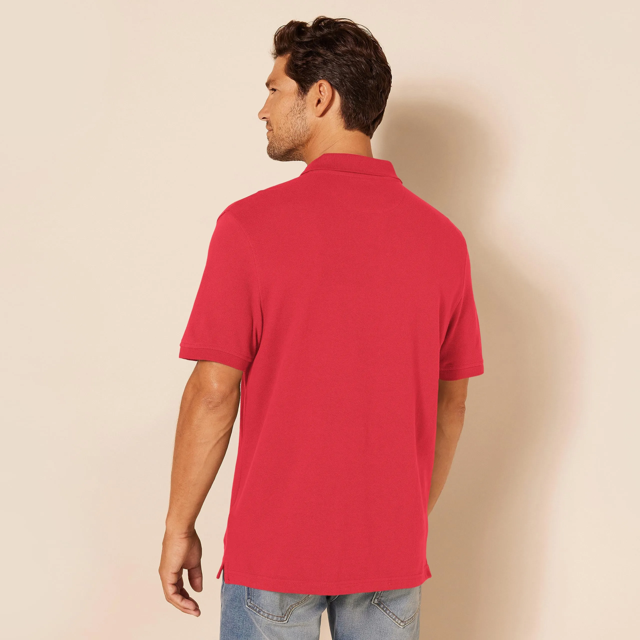 Amazon Essentials Polo in Piqué di Cotone Slim Uomo, Rosso, L - immagine 3