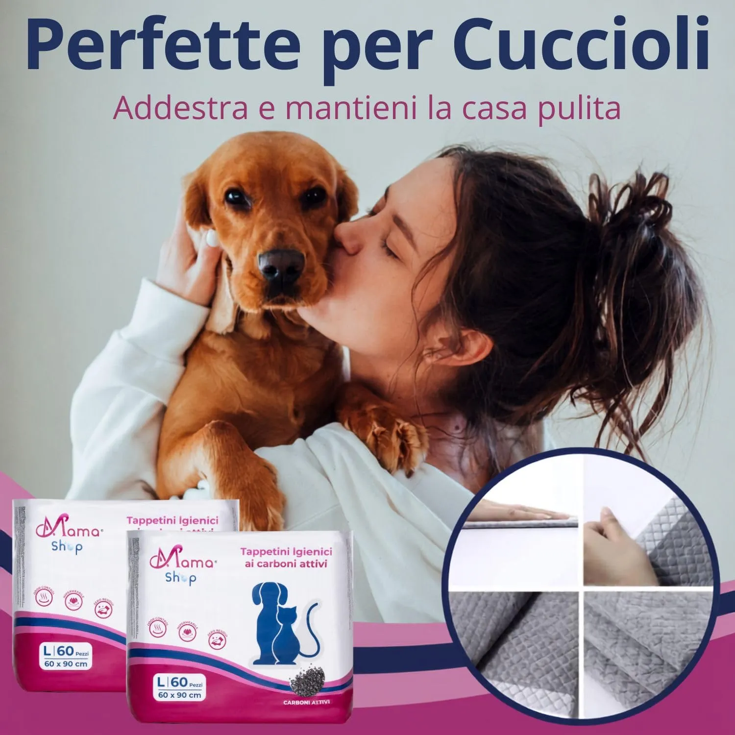 Mama Shop Traversine Cani Carbone Attivo 60x90, 120 pz - immagine 3