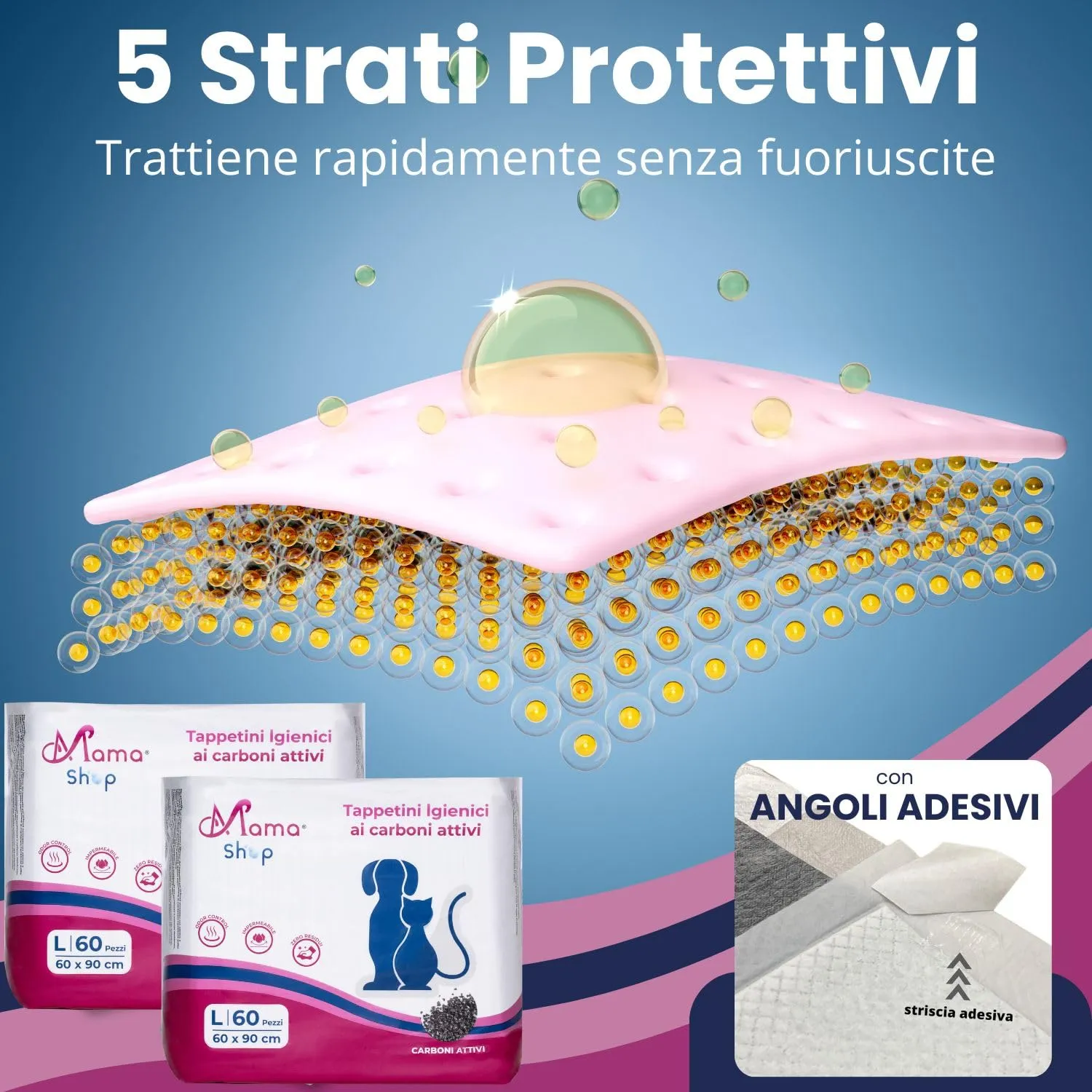 Mama Shop Traversine Cani Carbone Attivo 60x90, 120 pz - immagine 5