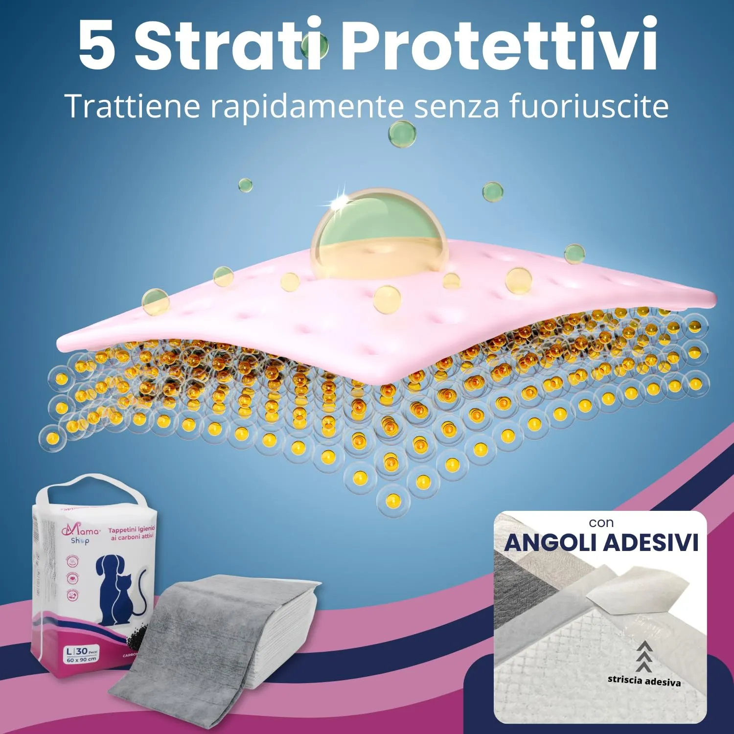 Mama Shop Traversine Cani Carbone Attivo 60x90, 30 pz - immagine 5
