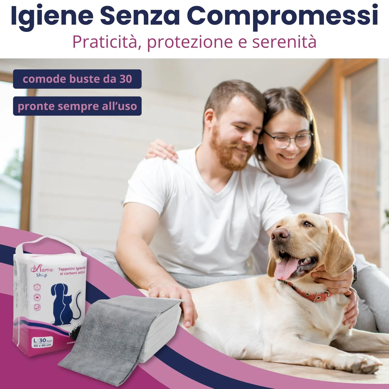 Mama Shop Traversine Cani Carbone Attivo 60x90, 30 pz - immagine 6