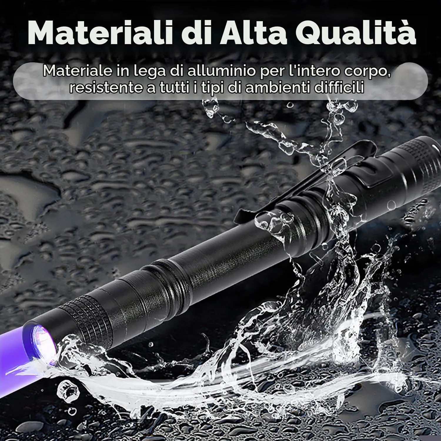 zaknszan Torcia UV LED in Metallo 395 nm, Rilevatore di Black Light Portatile - immagine 3