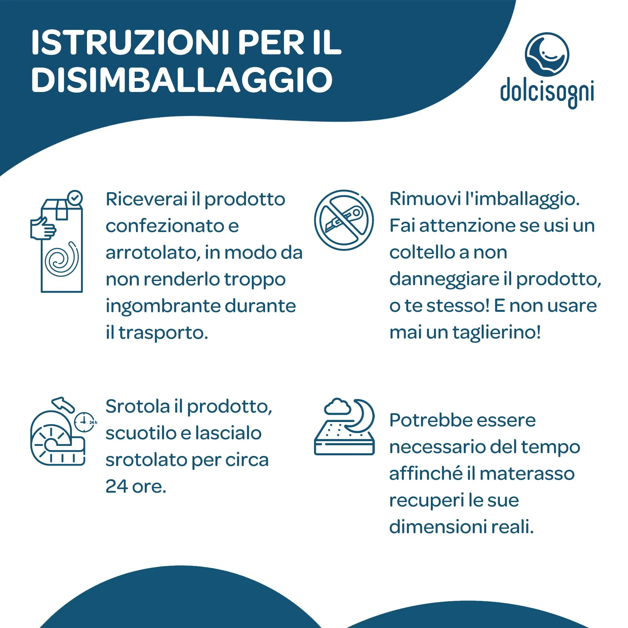 DOLCI SOGNI Topper Singolo Memory Foam 80x190 cm, Spessore 5 cm, Correttore Materasso Sfoderabile Aloe Vera, Made in Italy - immagine 7