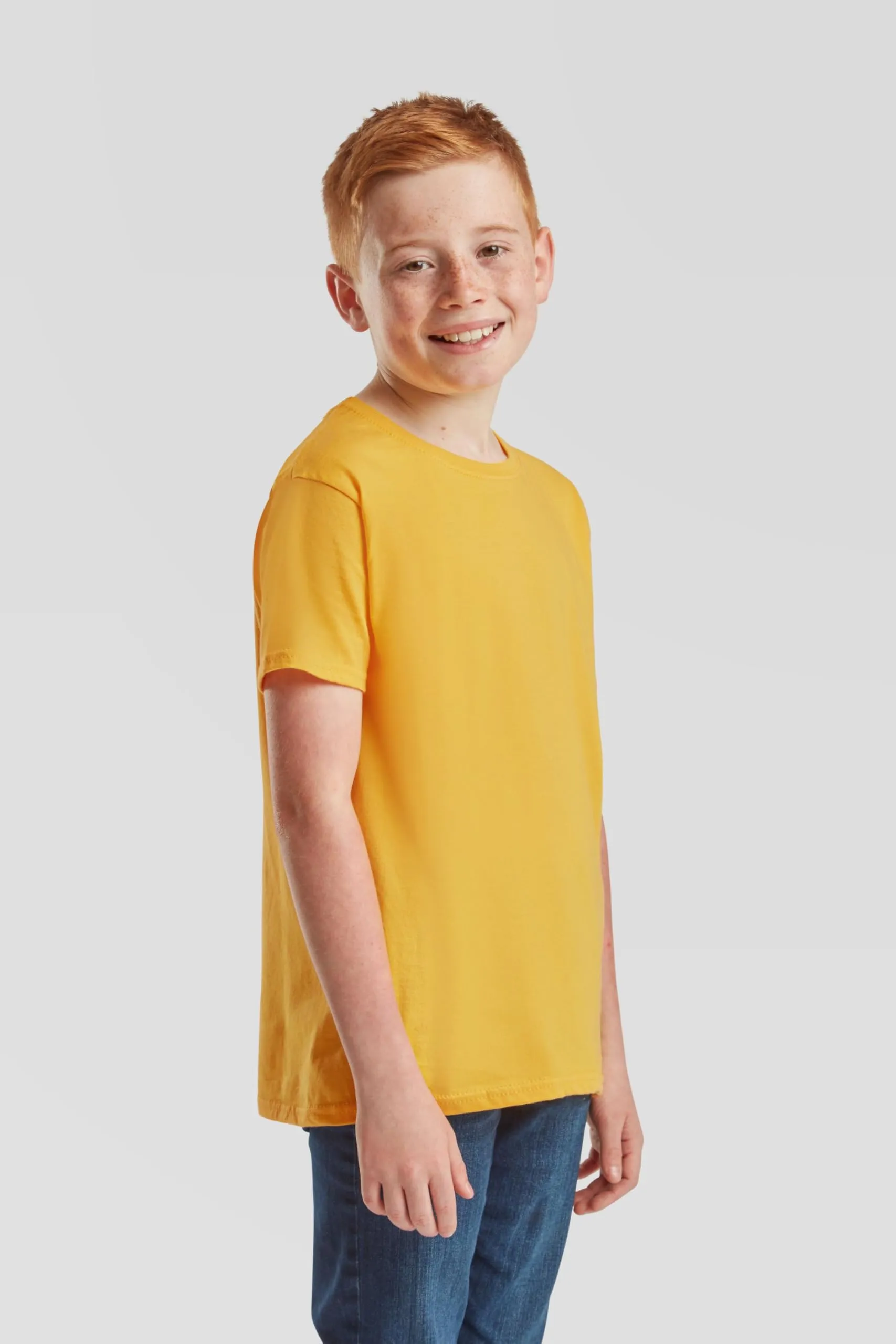Fruit of the Loom Kids Iconic 150 T-Shirt, Sunflower, 7-8 Years (116-128 cm) - immagine 4