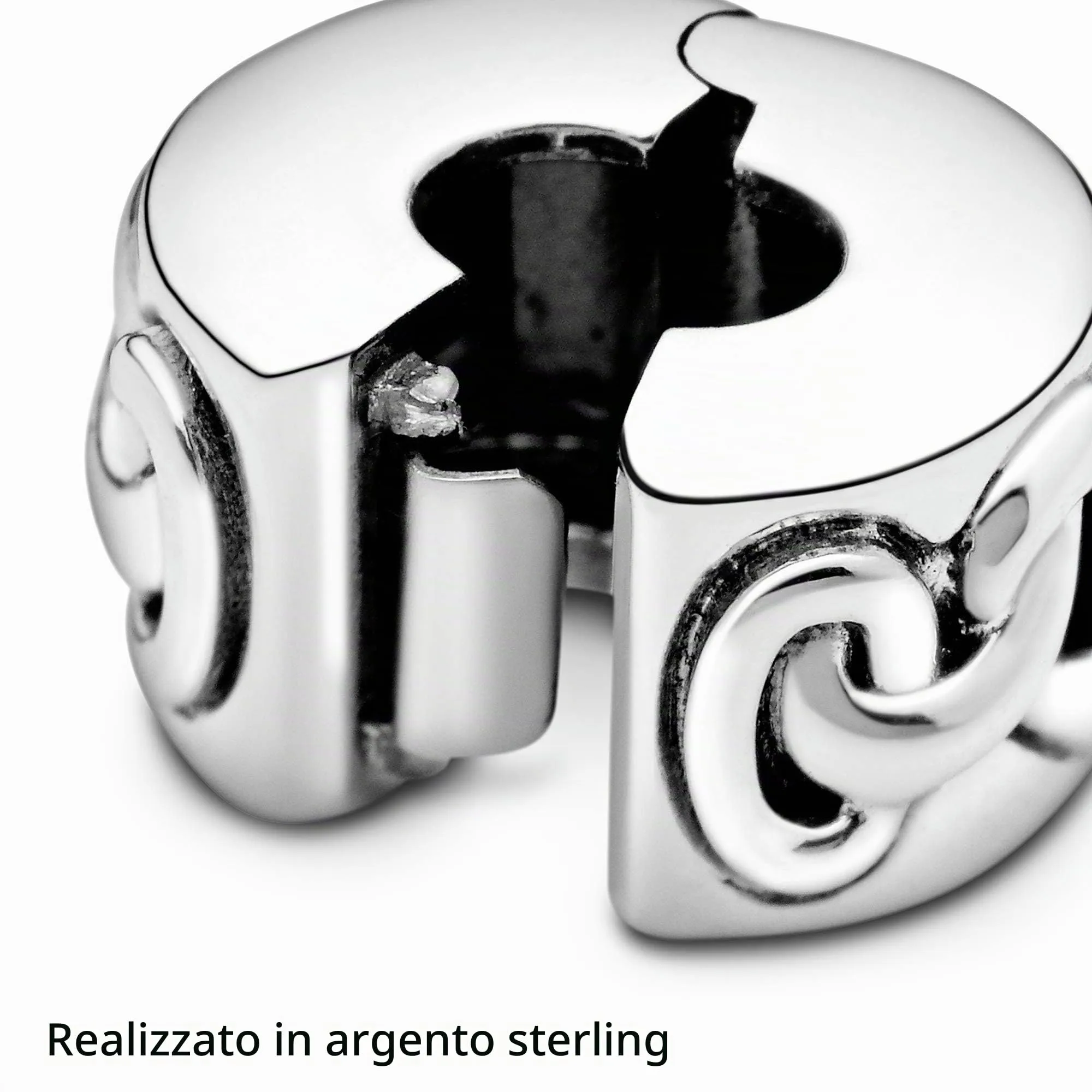 Pandora Icons Clip in argento con cuori annodati - immagine 4
