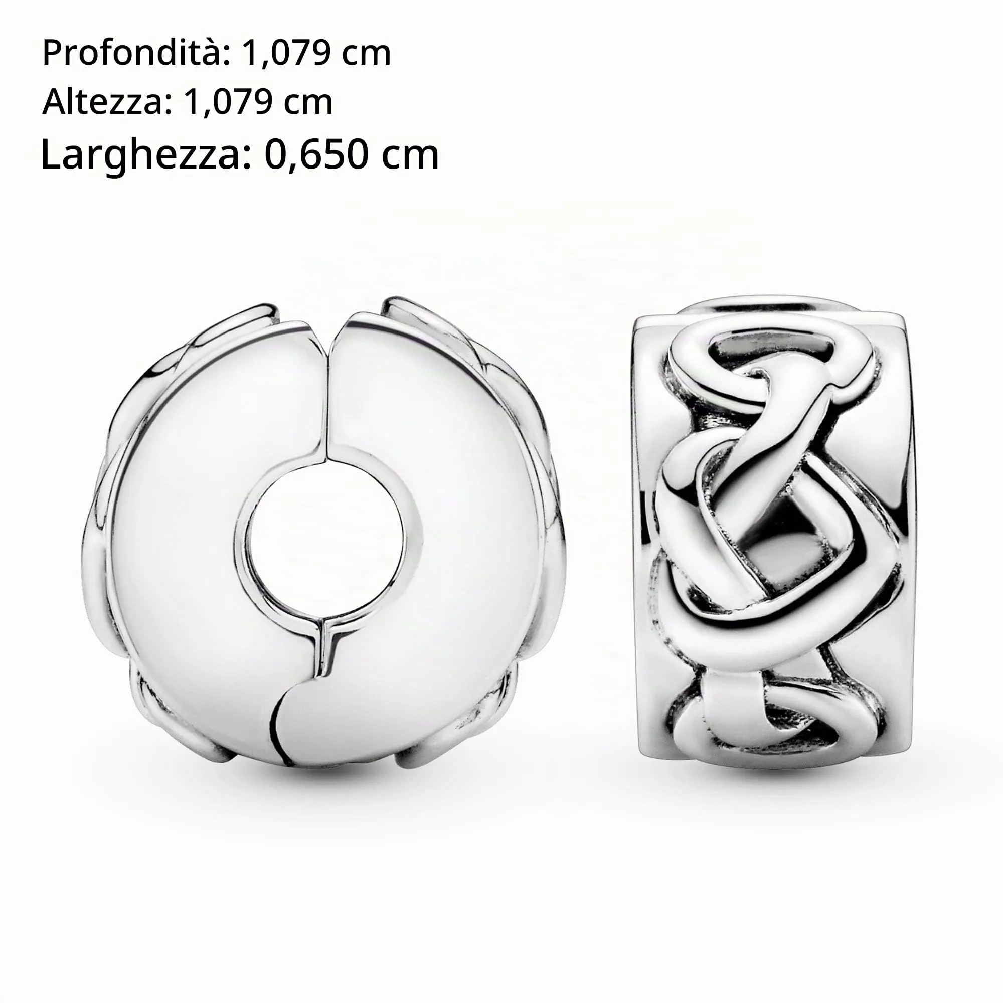 Pandora Icons Clip in argento con cuori annodati - immagine 6