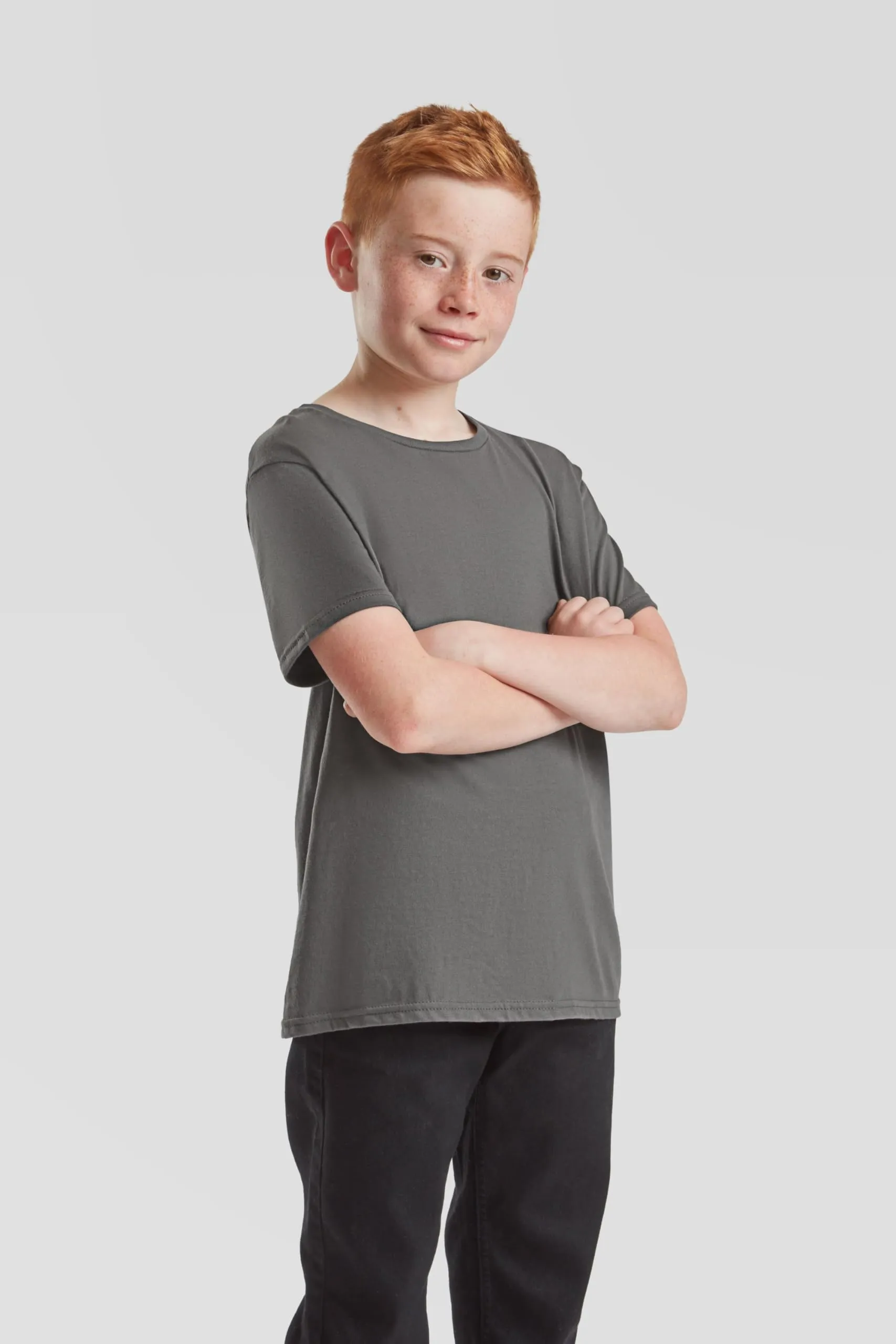 Fruit of the Loom Kids Iconic 150 T-Shirt, Light Graphite, 3-4 Years (98/104 cm) - immagine 4