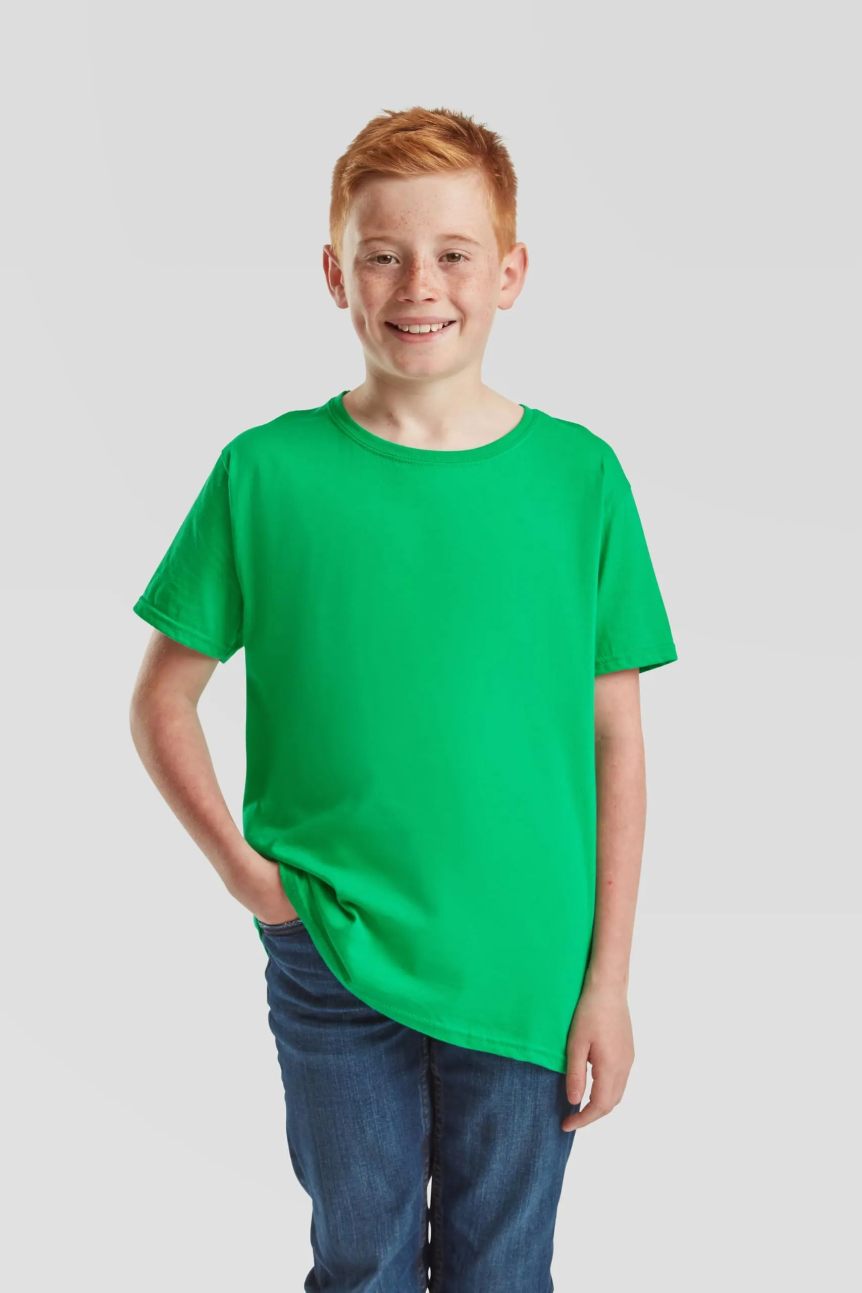 Fruit of the Loom Kids Iconic 150 T-Shirt, Kelly Green, 14-15 Years - immagine 3