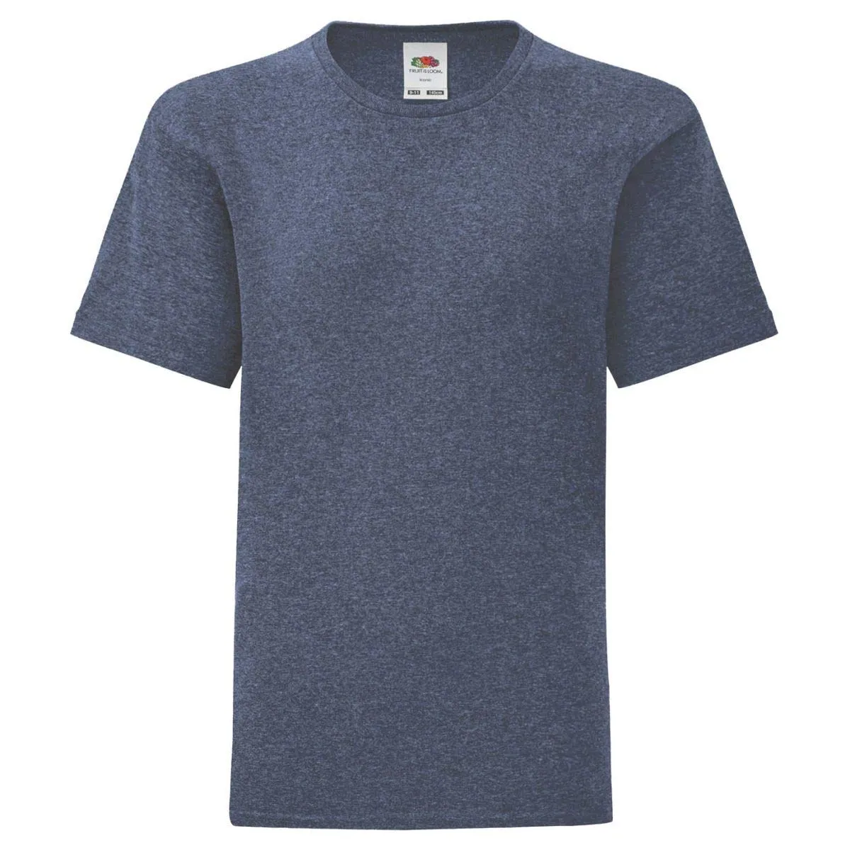 Fruit of the Loom Iconic Kids T-Shirt, Vintage Navy Mélange, 128 - immagine 2