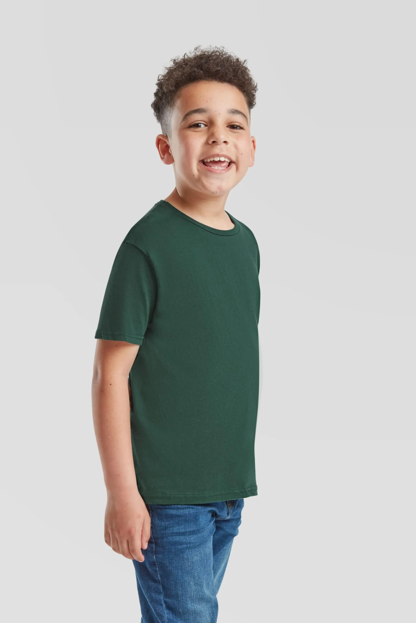 Fruit of the Loom Maglietta Iconica per Bambini, Verde Bosco, 116 - immagine 4