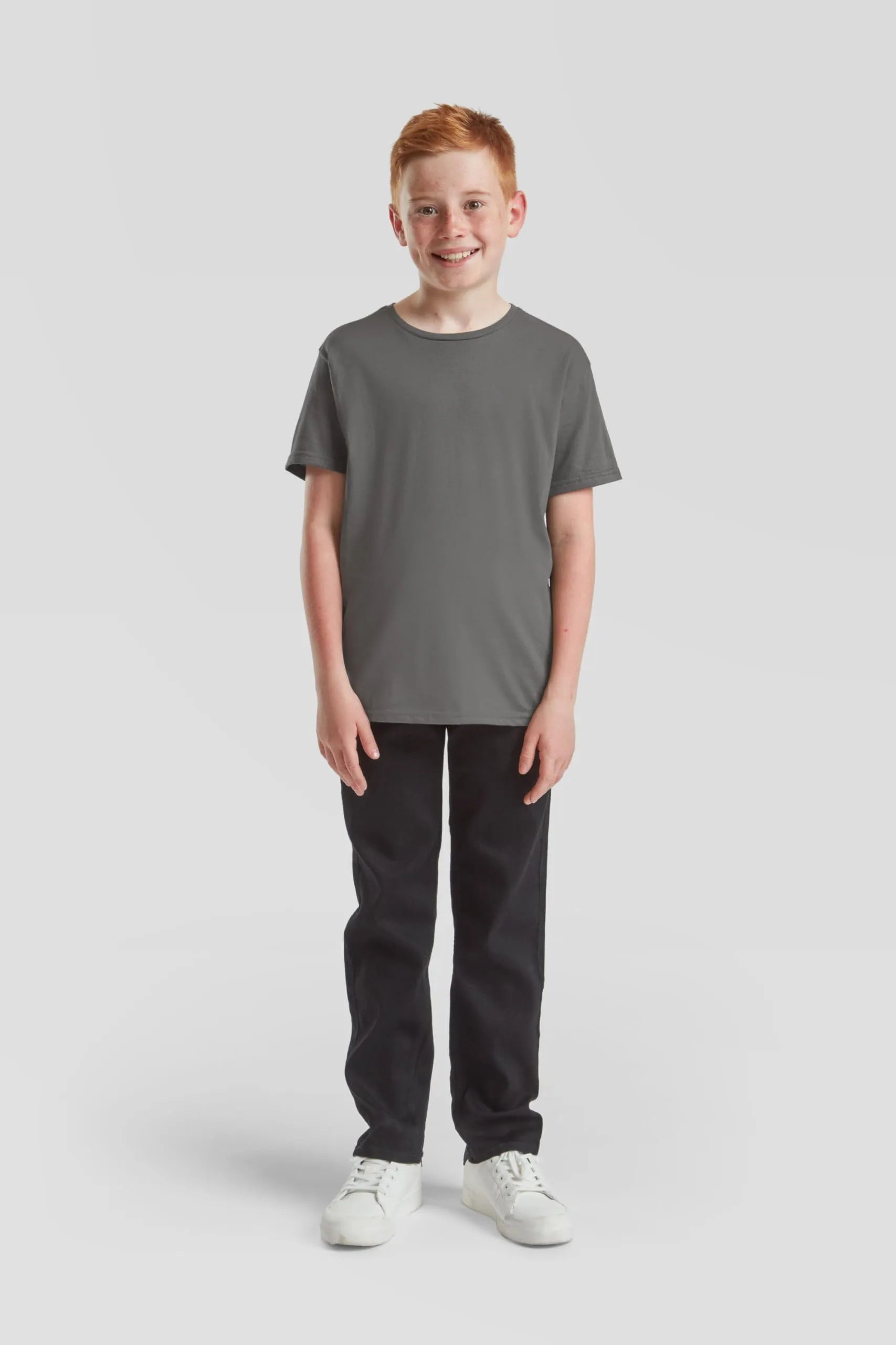 Fruit of the Loom Kids Iconic 150 T-Shirt, Light Graphite, 9-11 Years (128-140 cm) - immagine 2
