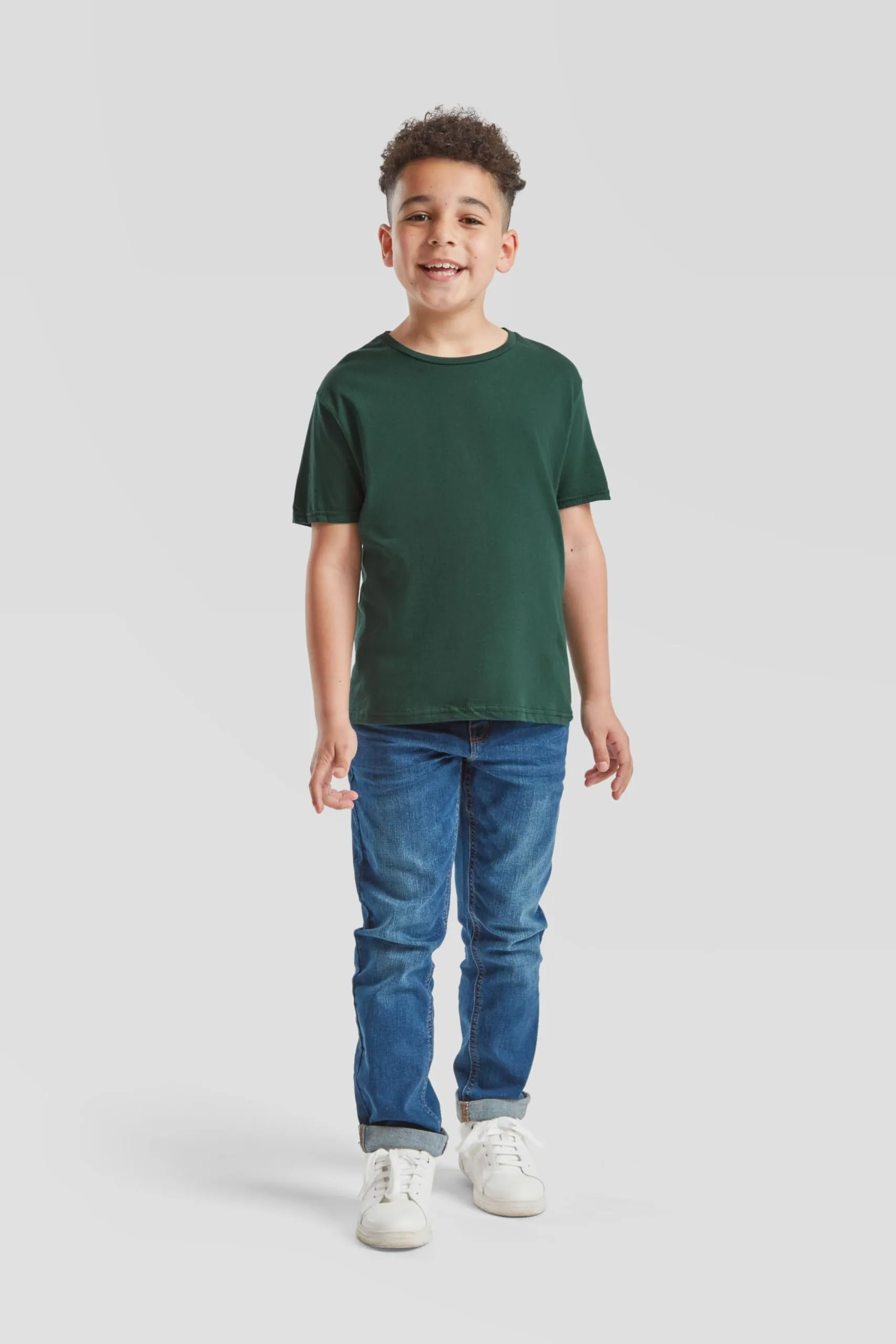 Fruit of the Loom Maglietta Iconica per Bambini, Verde Bosco, 128 - immagine 2