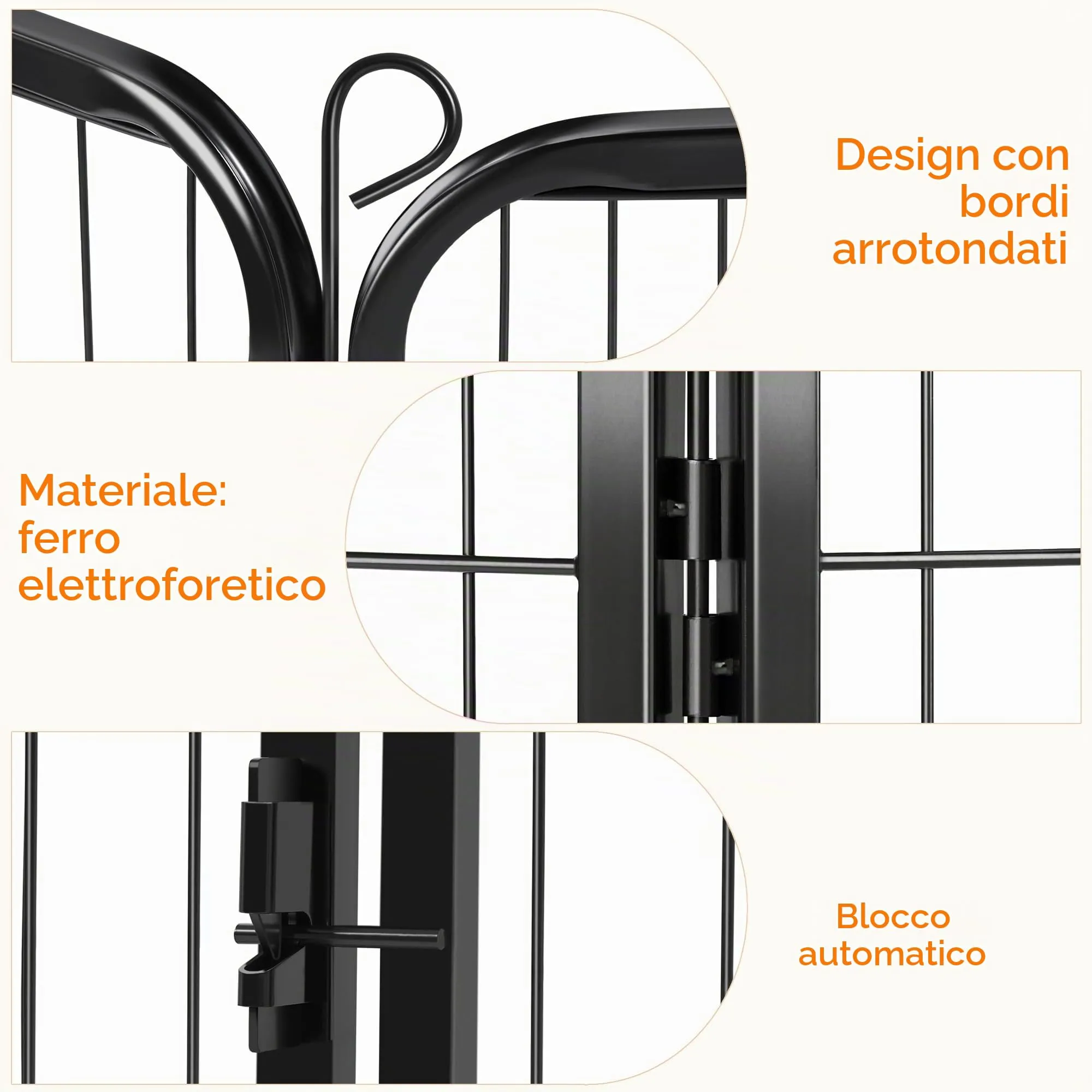 Yaheetech Recinto per Cani da Interno ed Esterno, 8 Pezzi, 80 x 60 cm, Nero - immagine 5