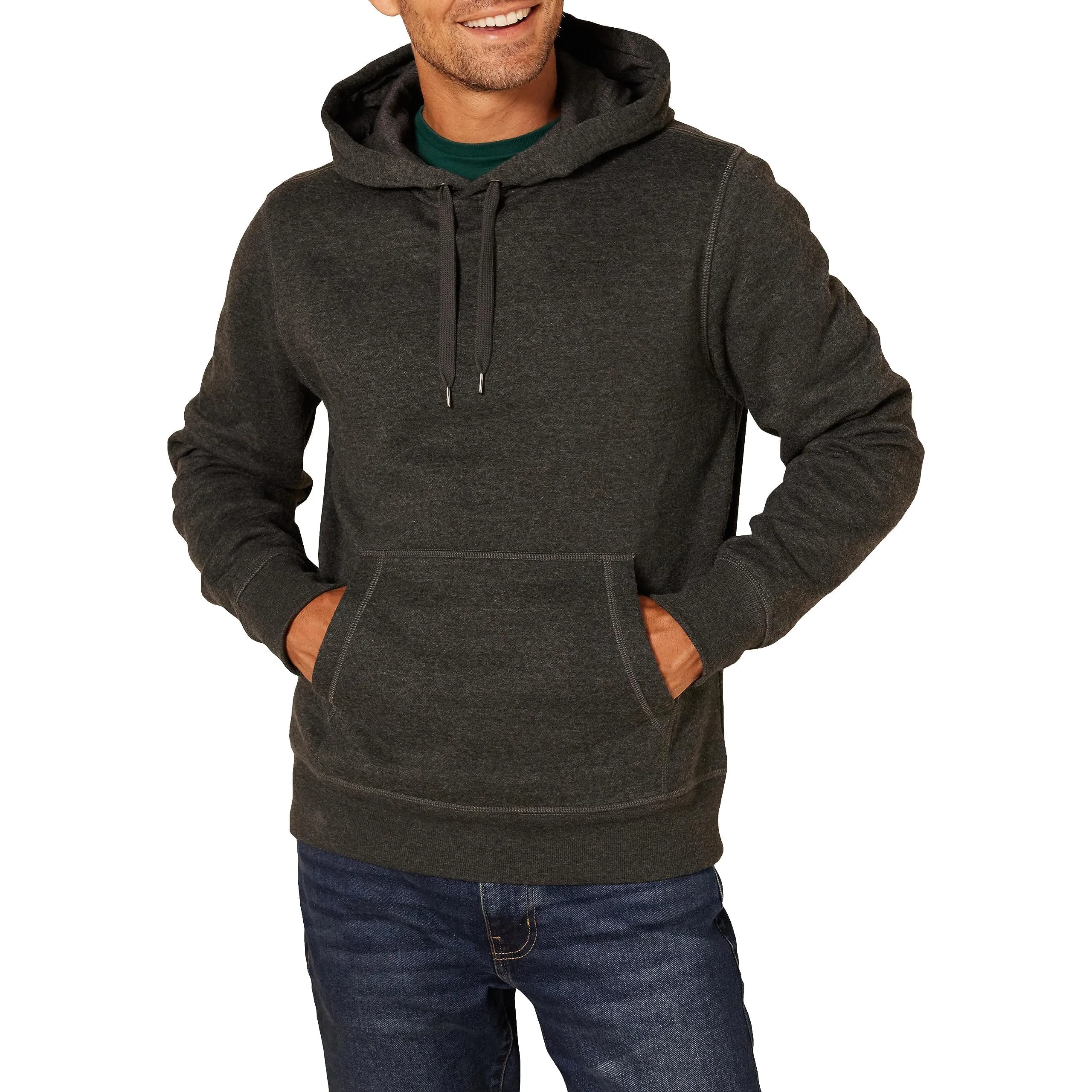 Amazon Essentials Felpa con Cappuccio Uomo, Carbone Puntinato, XS - immagine 1