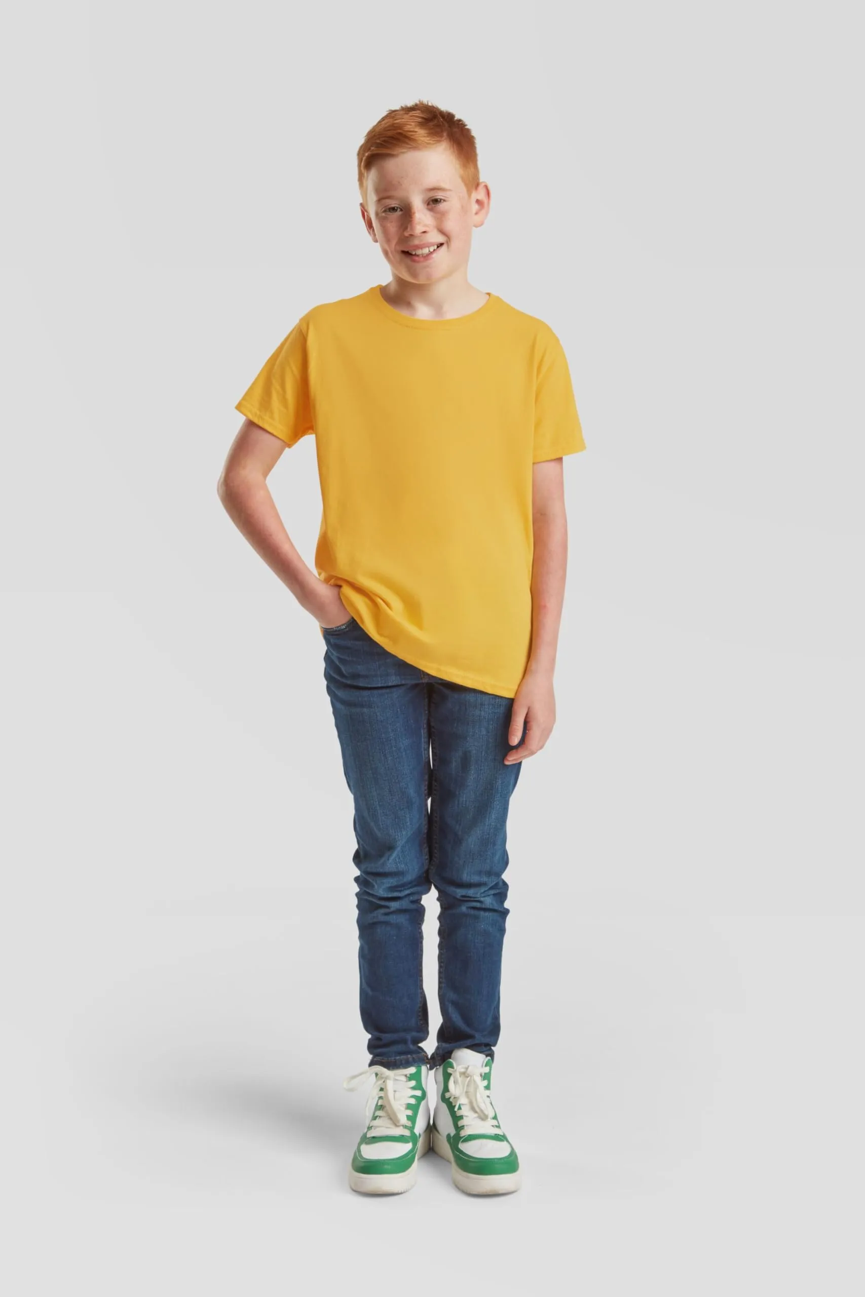 Fruit of the Loom Kids Iconic 150 T-Shirt, Sunflower, 9-11 Years (128-140 cm) - immagine 2