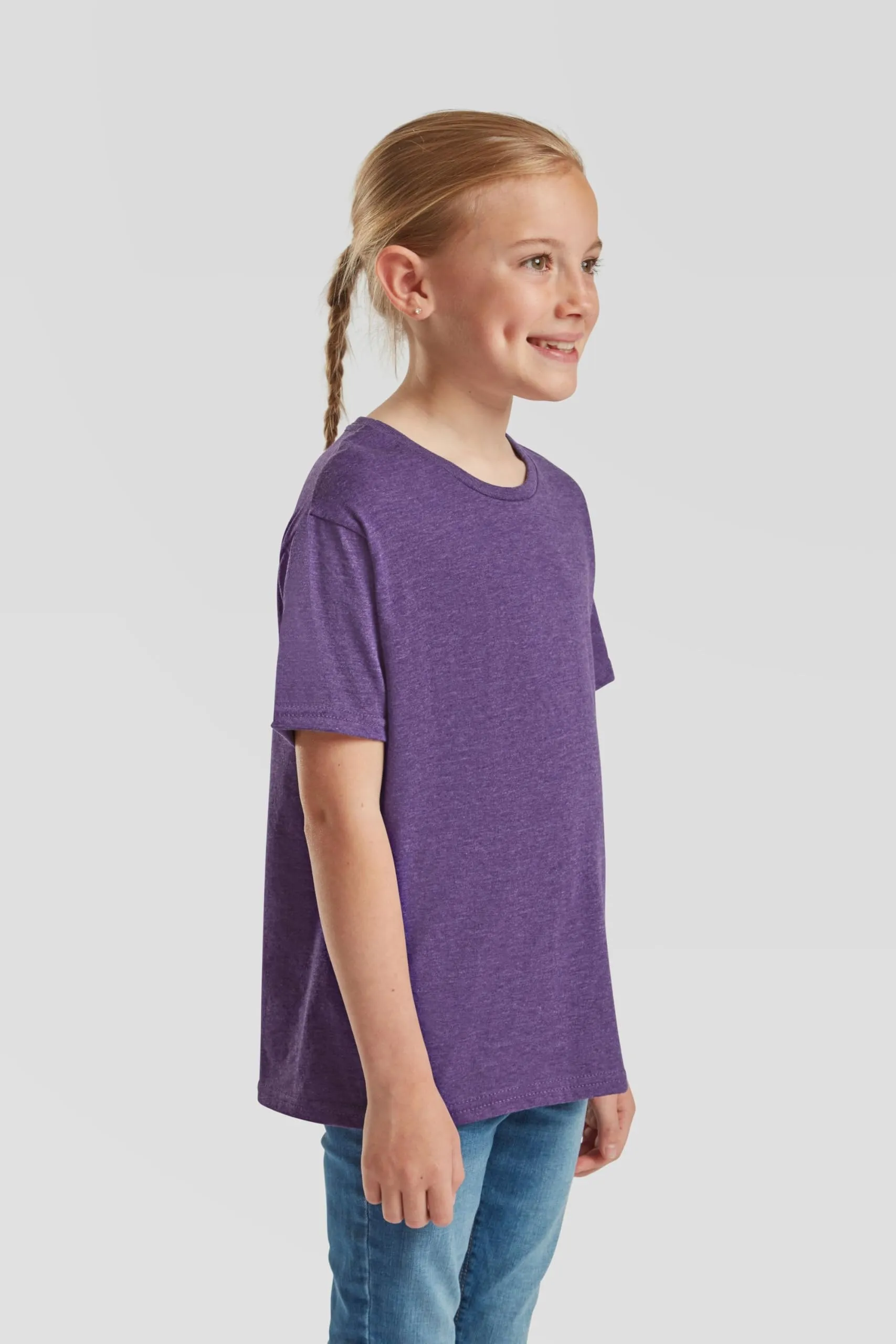 Fruit of the Loom Kids Iconic 150 T Maglietta, Viola mélange, 140 - immagine 4