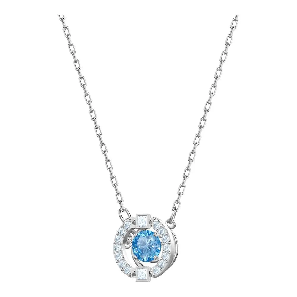 Swarovski Una Set, Round Cut, Blue, Rhodium Plated - immagine 3