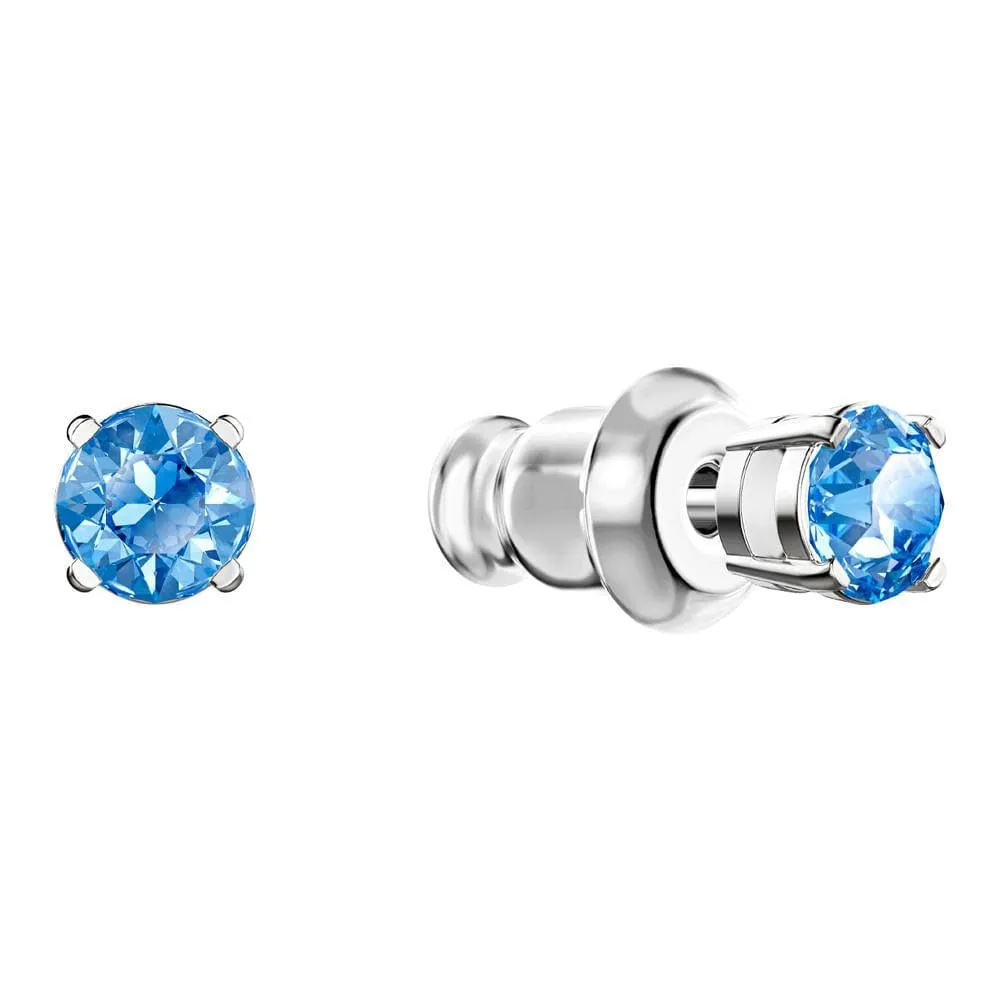 Swarovski Una Set, Round Cut, Blue, Rhodium Plated - immagine 4