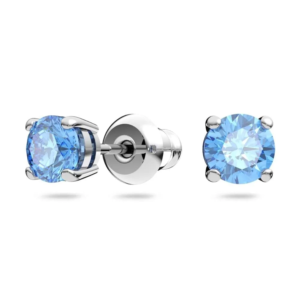 Swarovski Una Set, Round Cut, Blue, Rhodium Plated - immagine 8