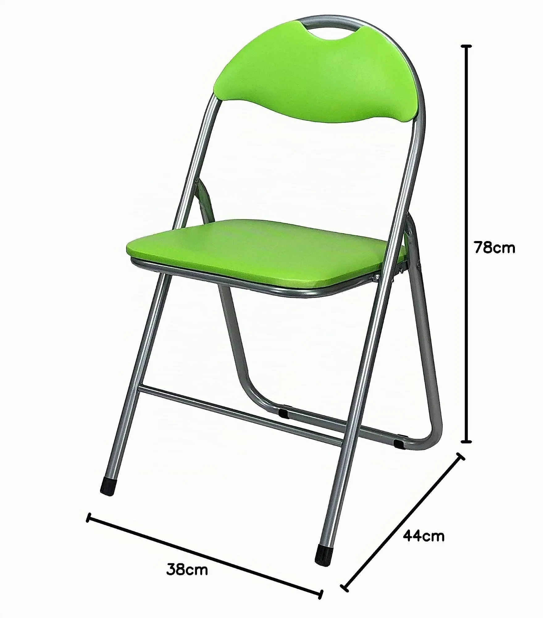 Totò Piccinni Sedie Pieghevoli in Metallo Imbottite in Ecopelle (Silver/Verde Felce, 6 Pz) - immagine 2