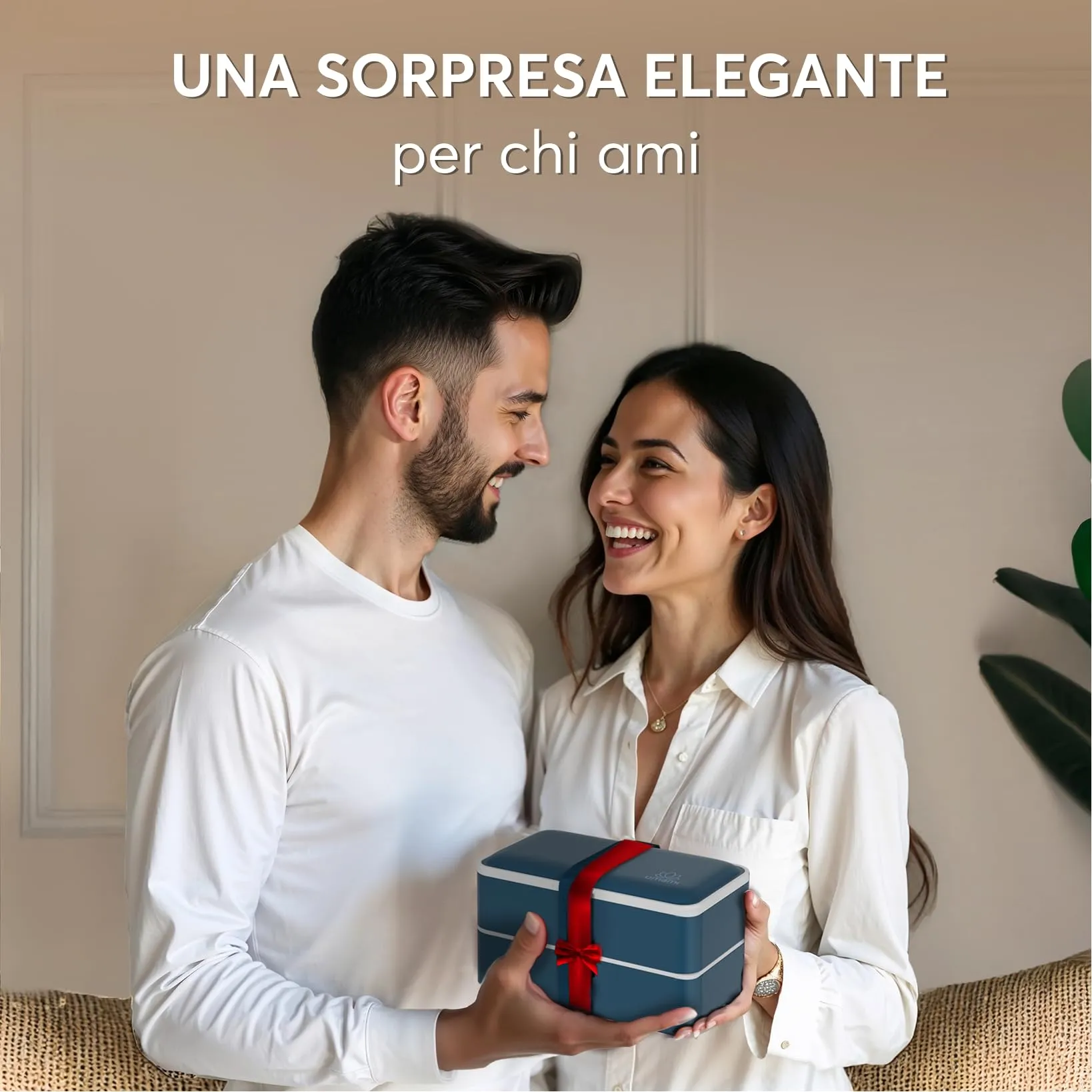 Umami Porta Pranzo Bento Box 4 Scomparti con Posate, 1200 ml, Blu Denim - immagine 7
