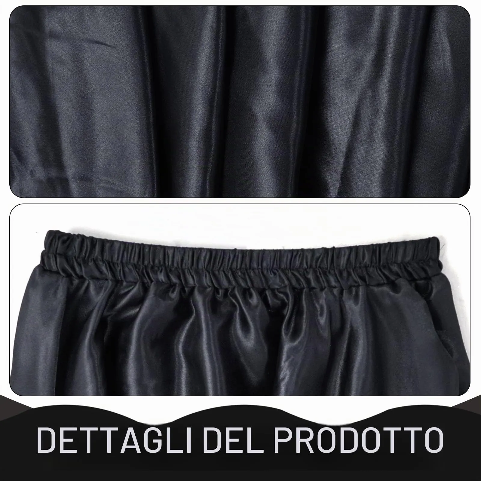 Baisdan Gonna in Raso per Danza del Ventre, Nero, Taglia Unica - immagine 4