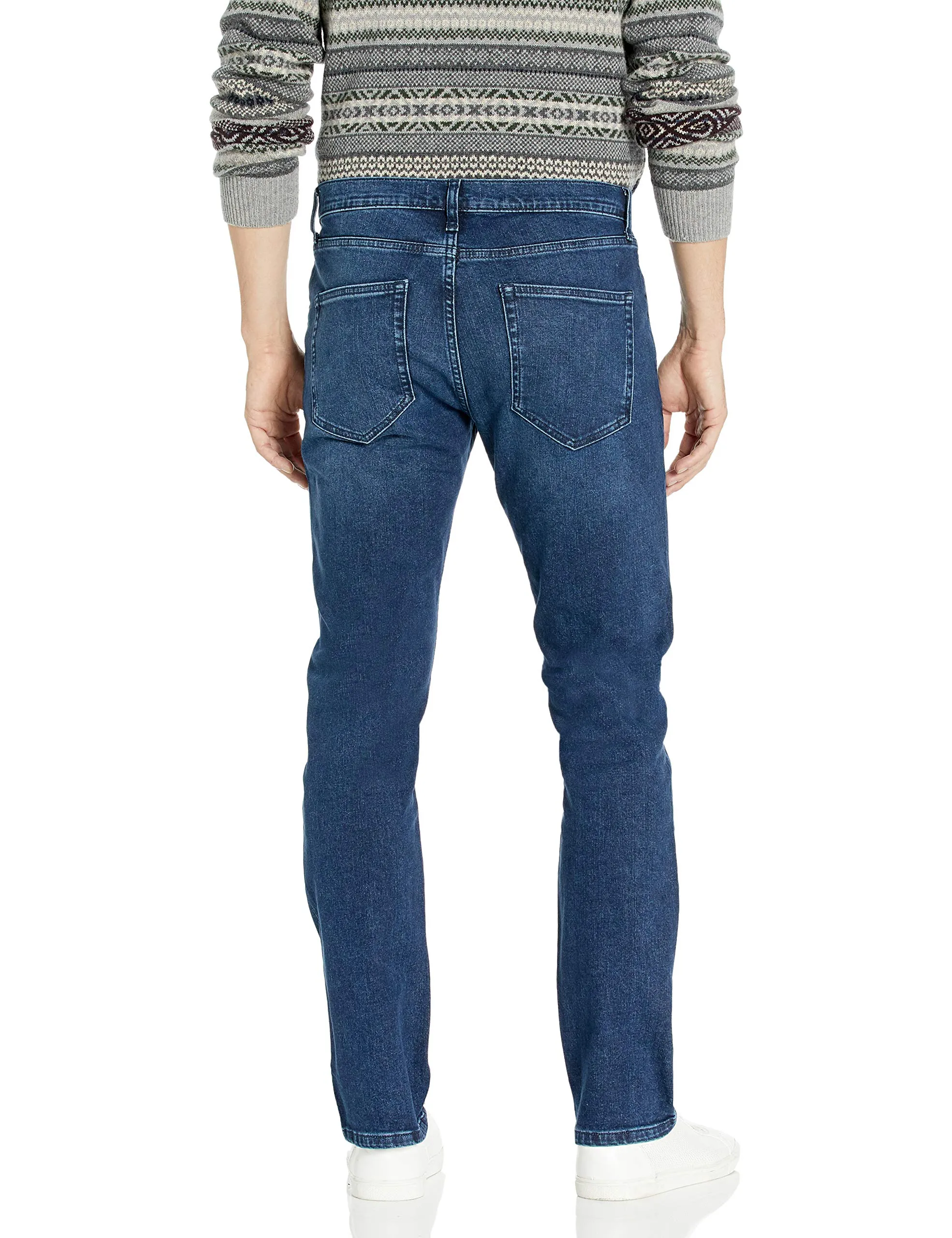 Amazon Essentials Jeans Slim Fit Elasticizzati Taglio Dritto Uomo, Indaco Medio, 29W / 29L - immagine 2