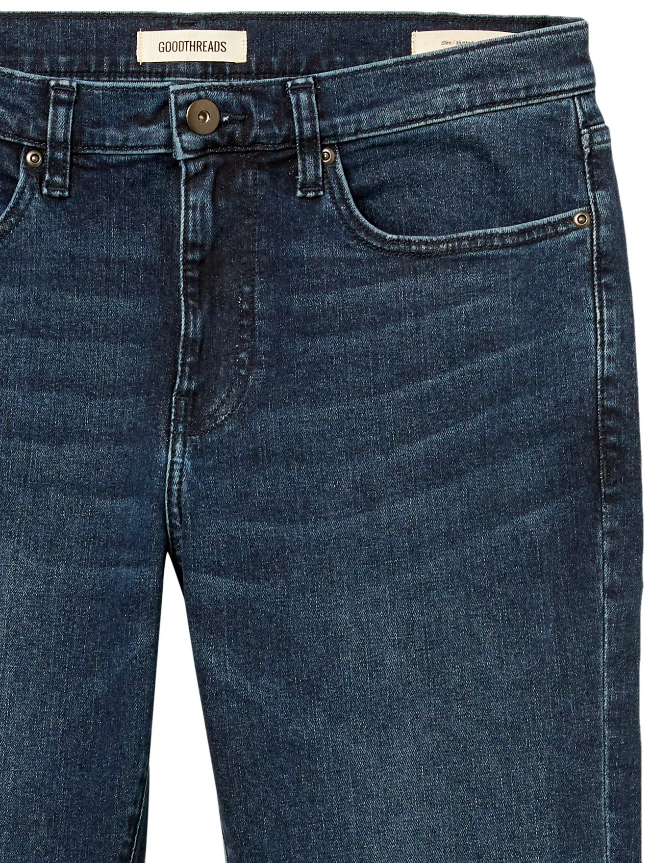 Amazon Essentials Jeans Slim Fit Elasticizzati Taglio Dritto Uomo, Indaco Medio, 29W / 29L - immagine 6